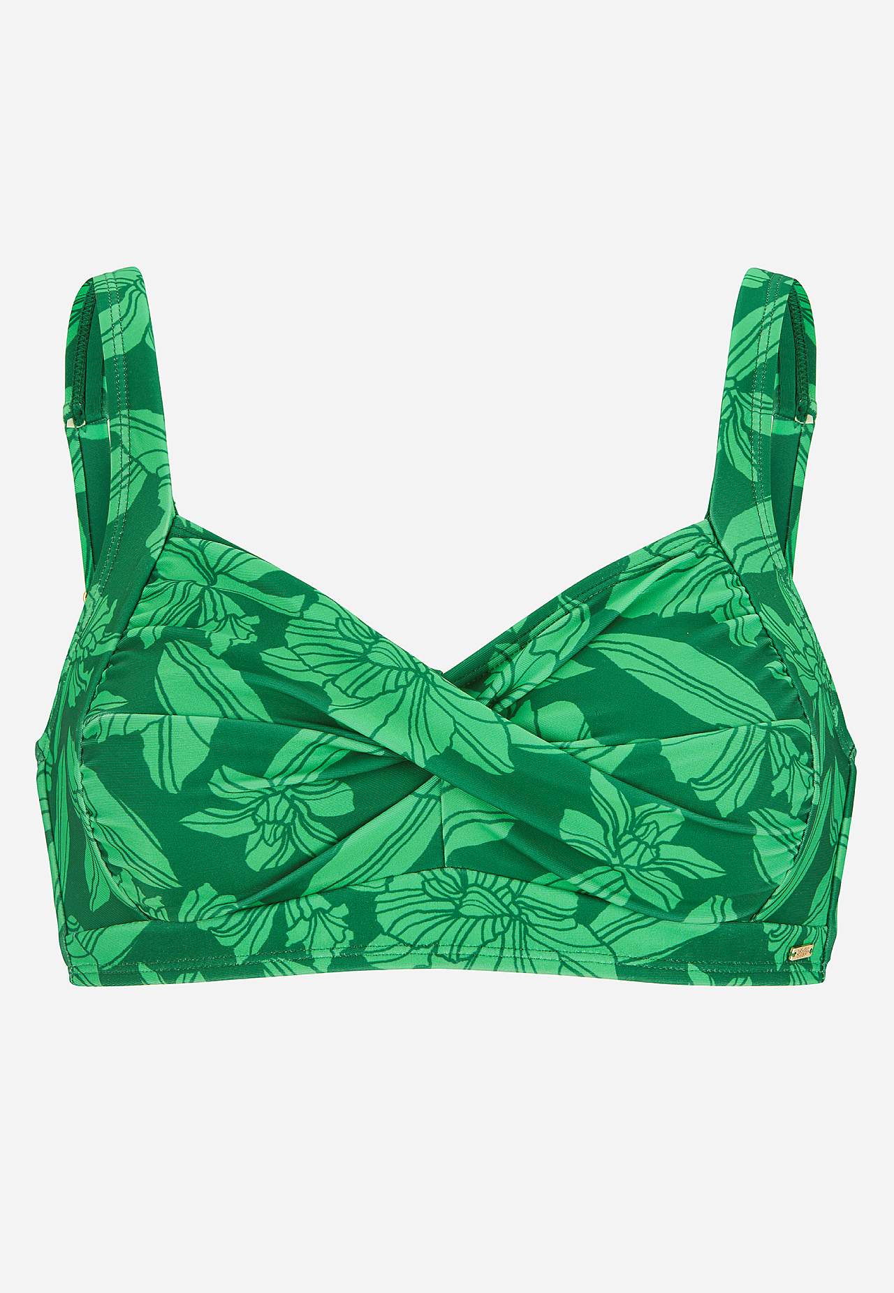 Wireless bikini bra with a flower pattern