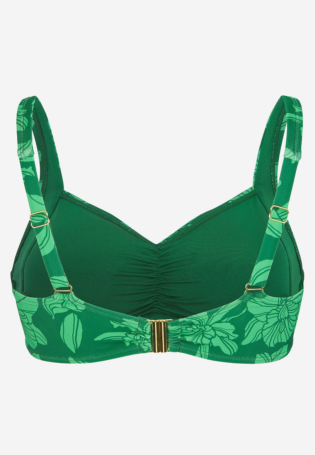 Wireless bikini bra with a flower pattern