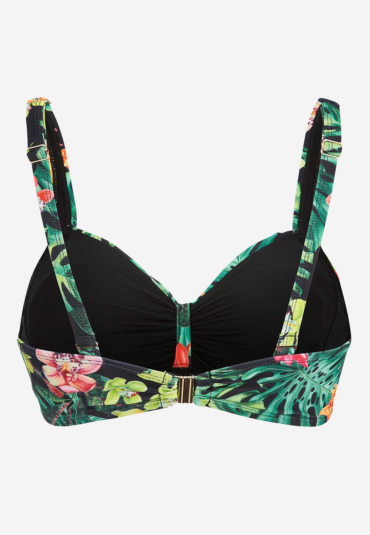 Bikini bra with tropical pattern