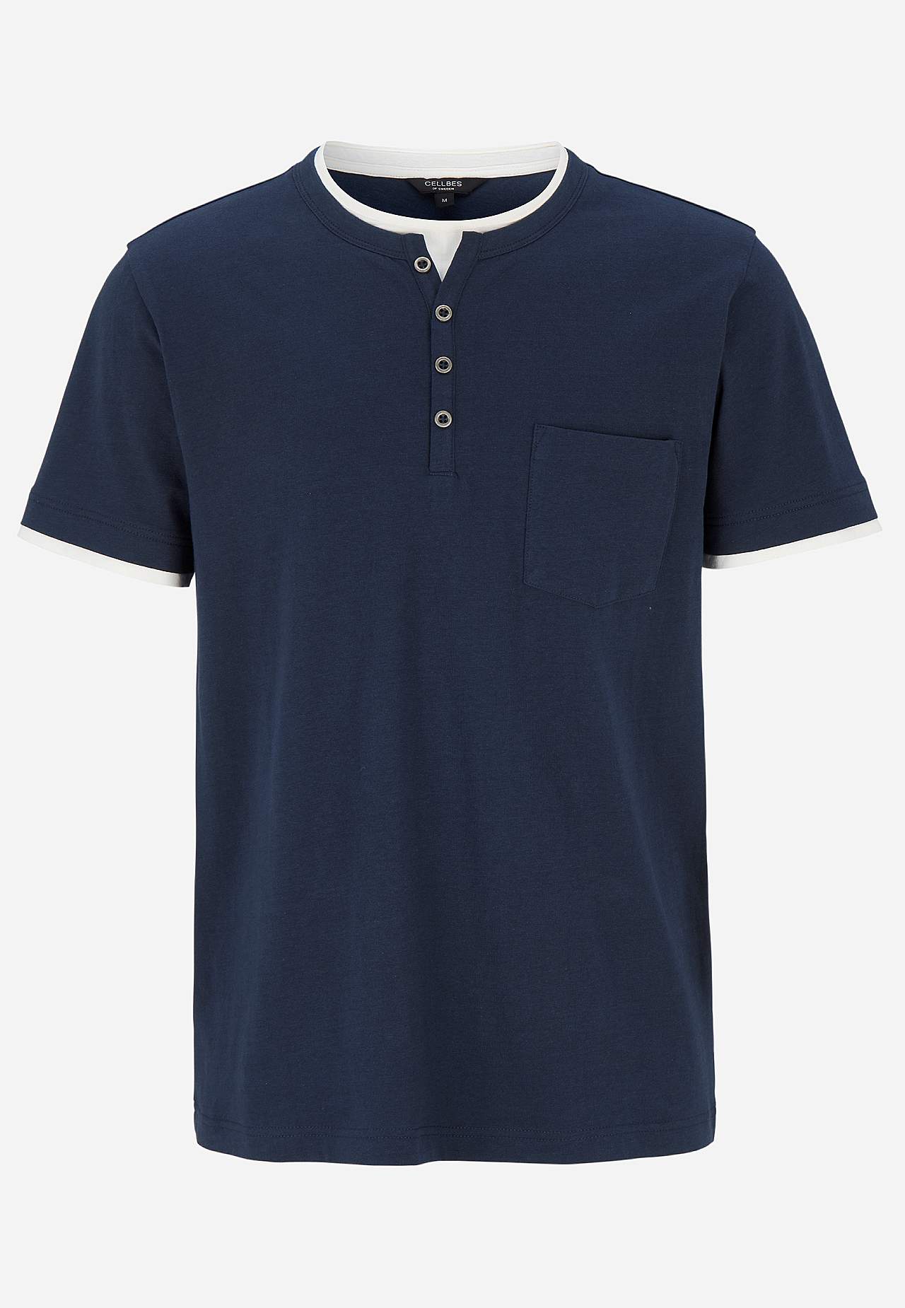 T-shirt med knapstolpe billede