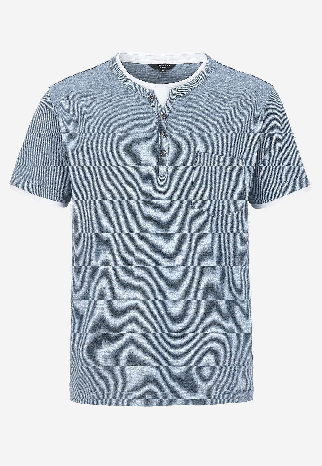 T-shirt with button placket