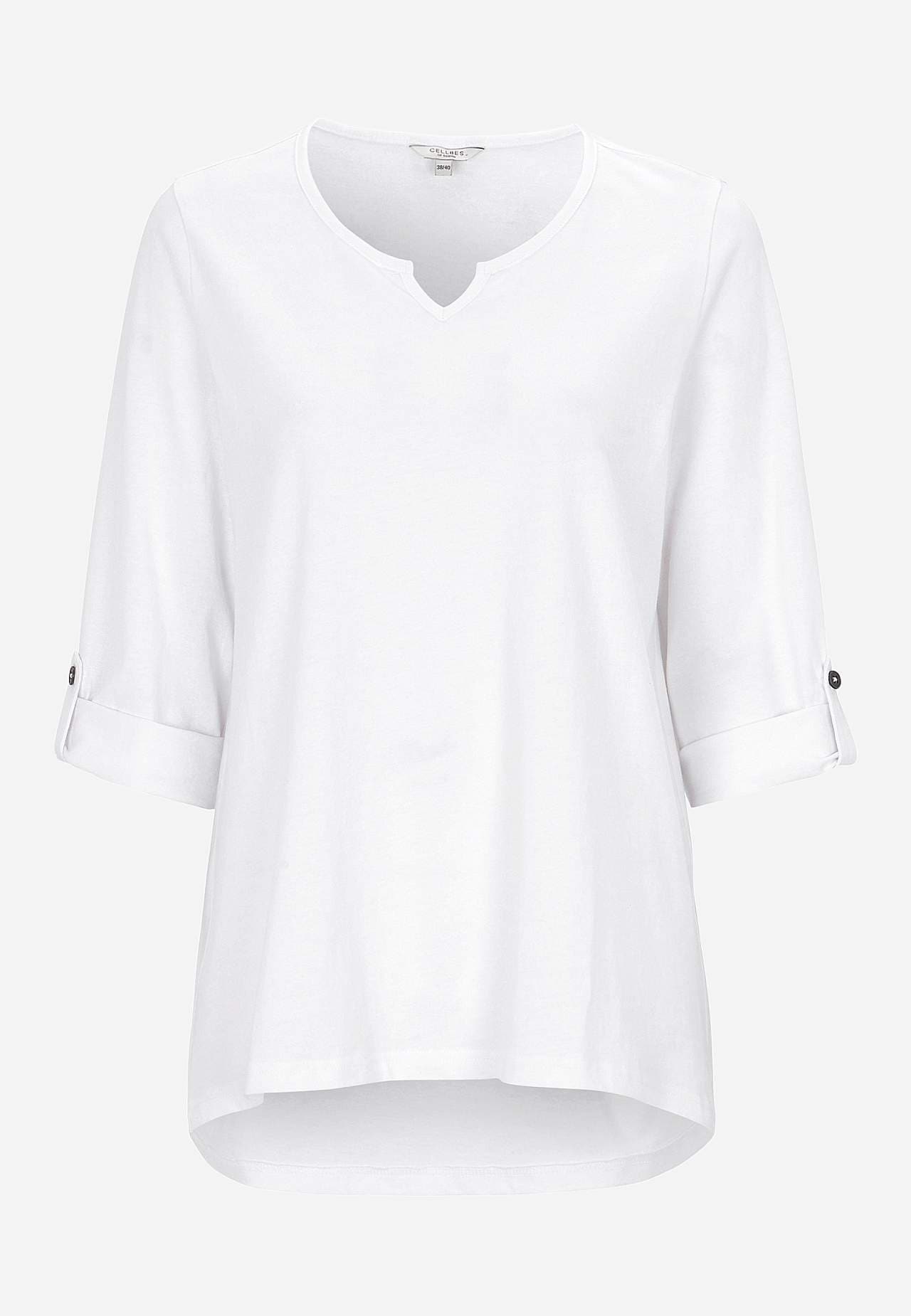 Jersey top with 3/4 length sleeves