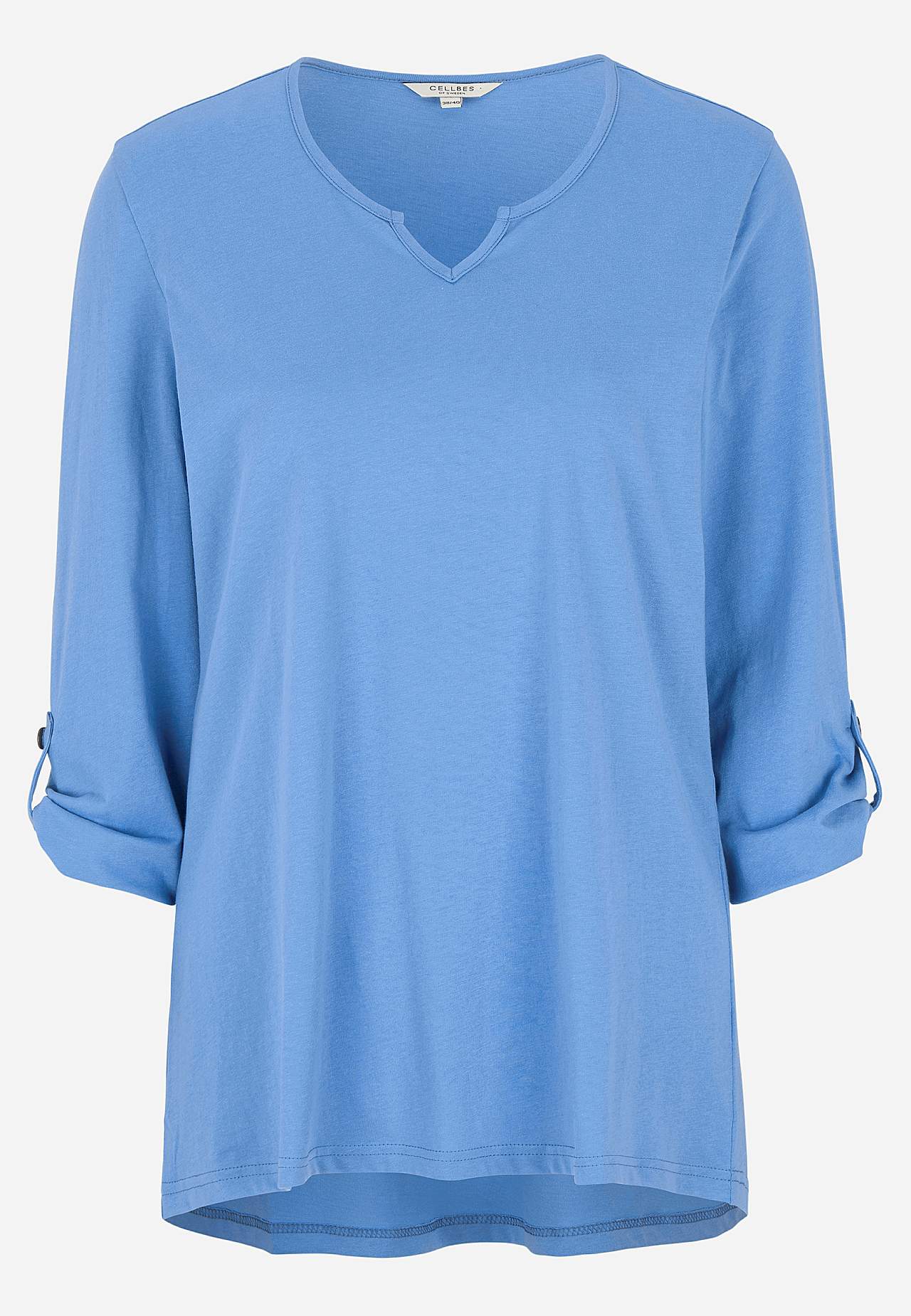 Jersey top with 3/4 length sleeves