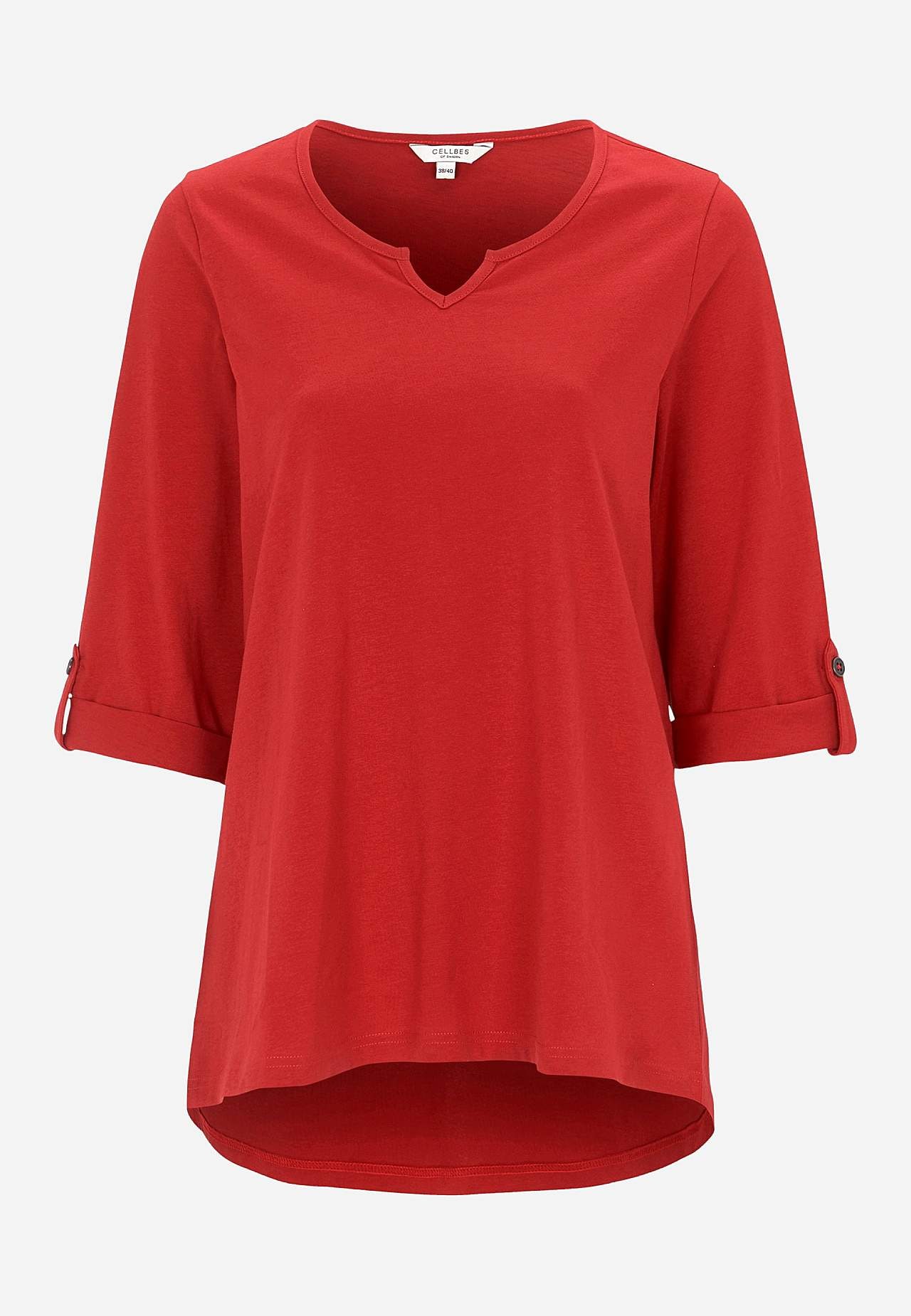 Jersey top with 3/4 length sleeves