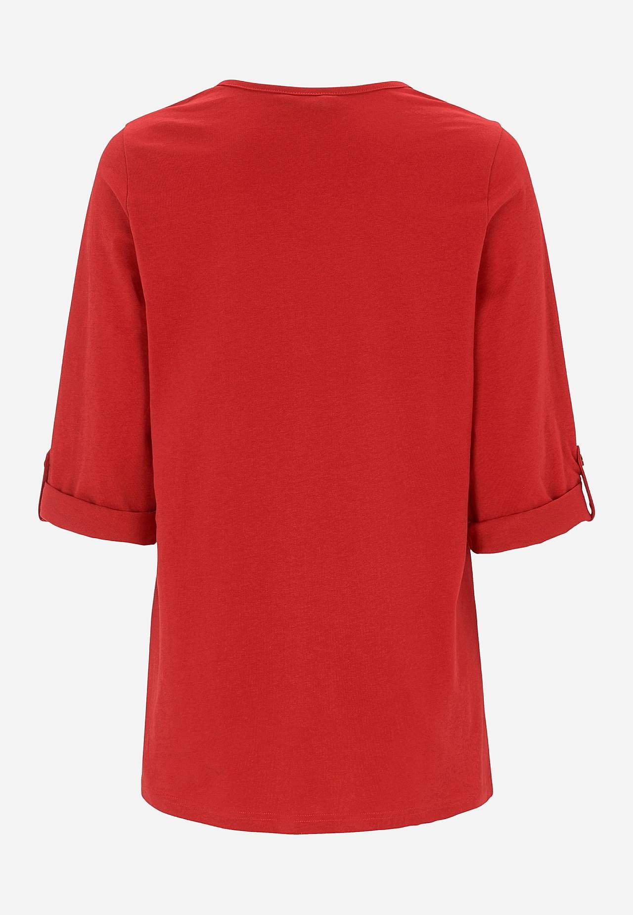 Jersey top with 3/4 length sleeves