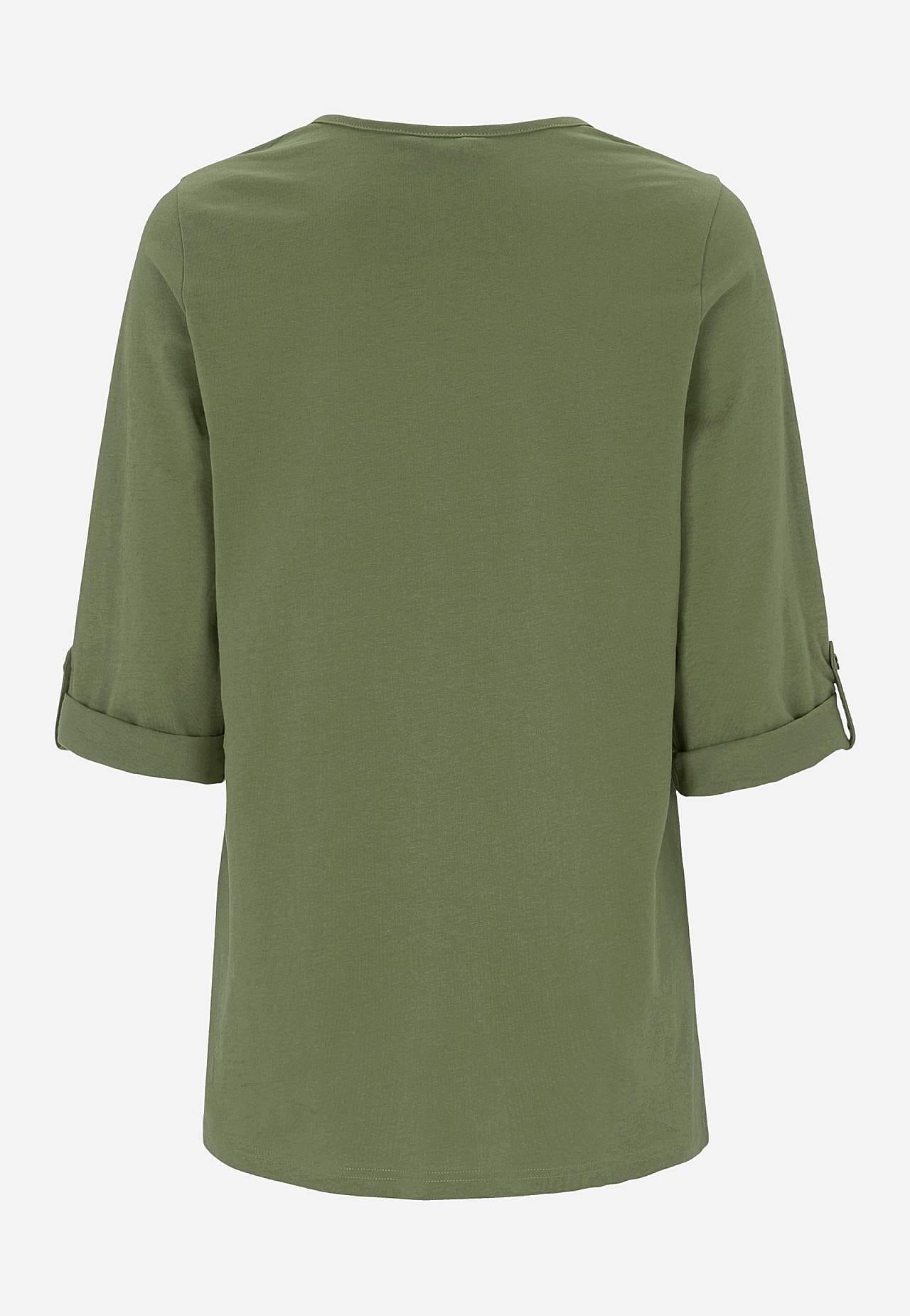 Jersey top with 3/4 length sleeves
