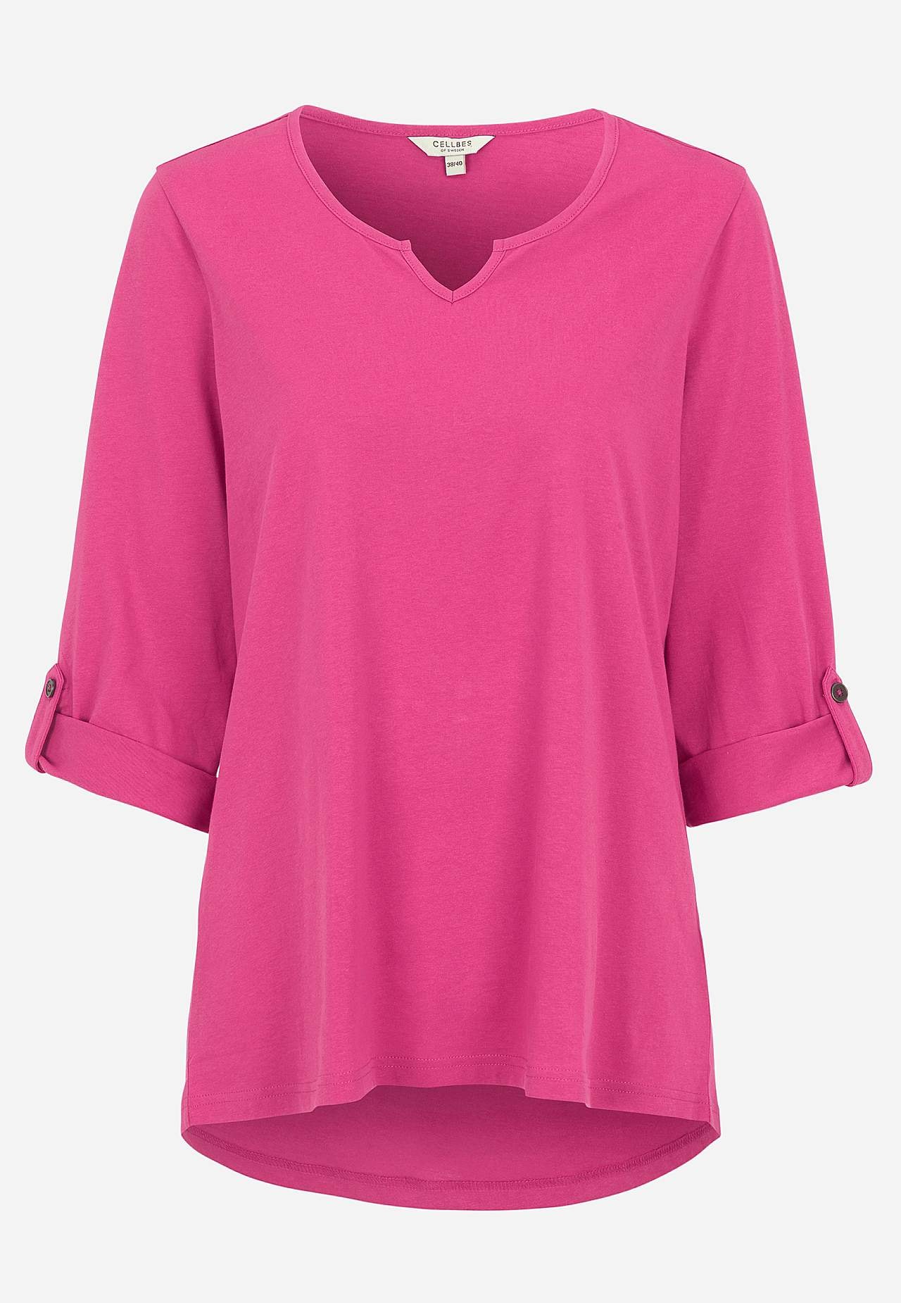 Jersey top with 3/4 length sleeves