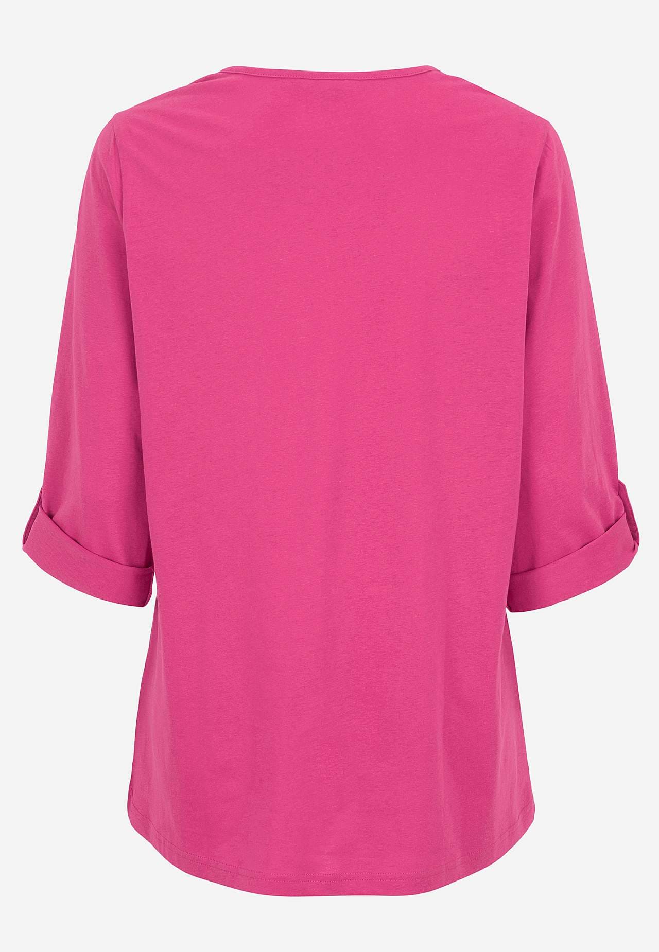 Jersey top with 3/4 length sleeves