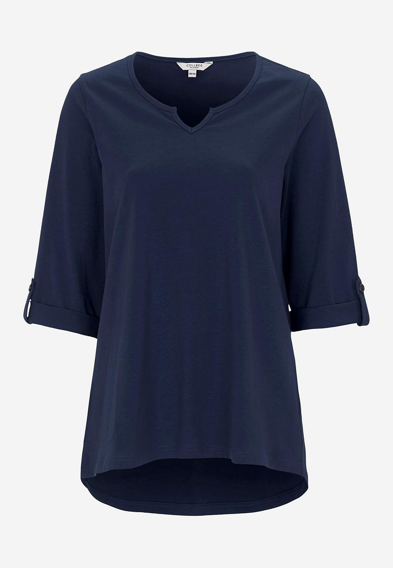 Jersey top with 3/4 length sleeves