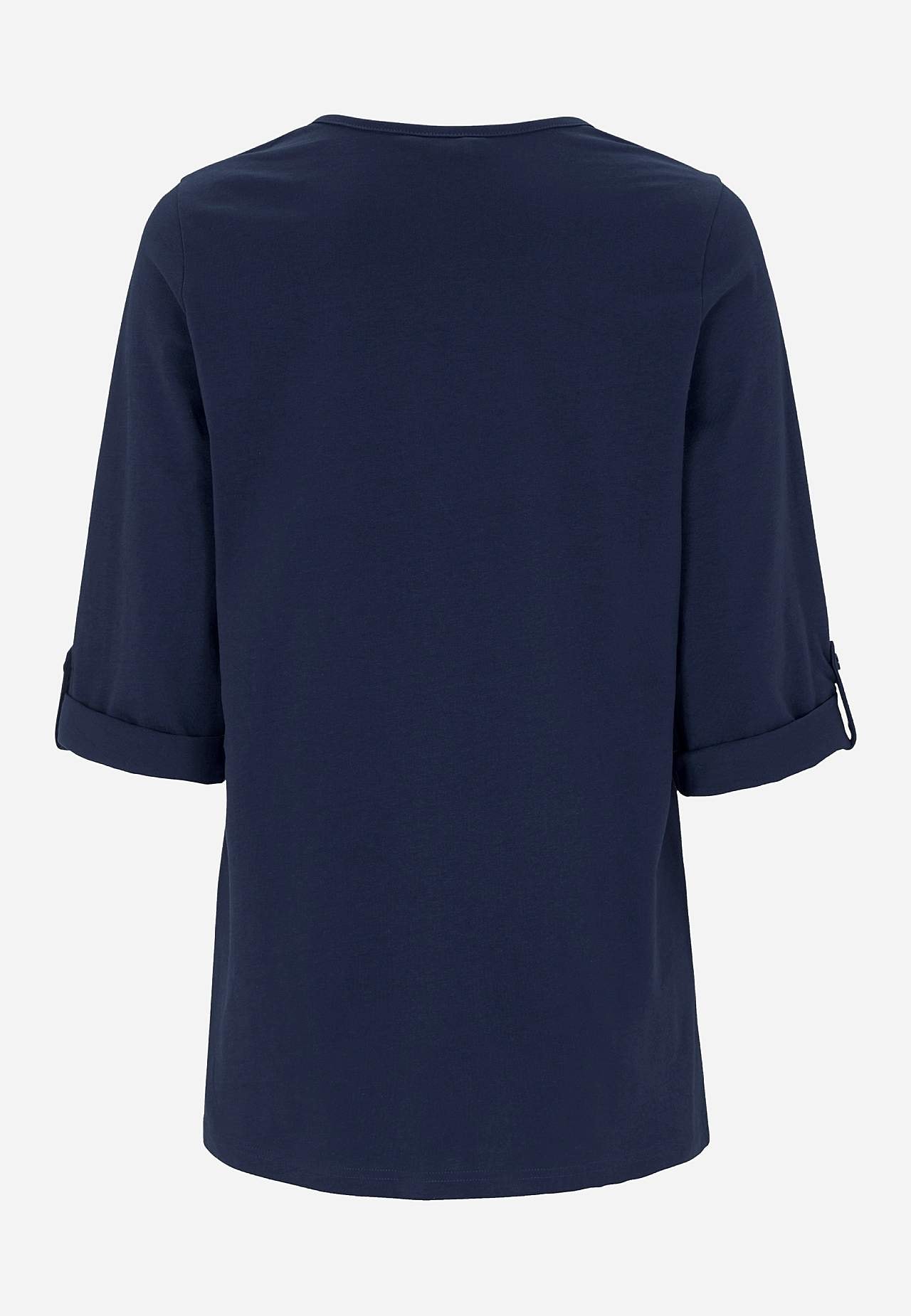 Jersey top with 3/4 length sleeves