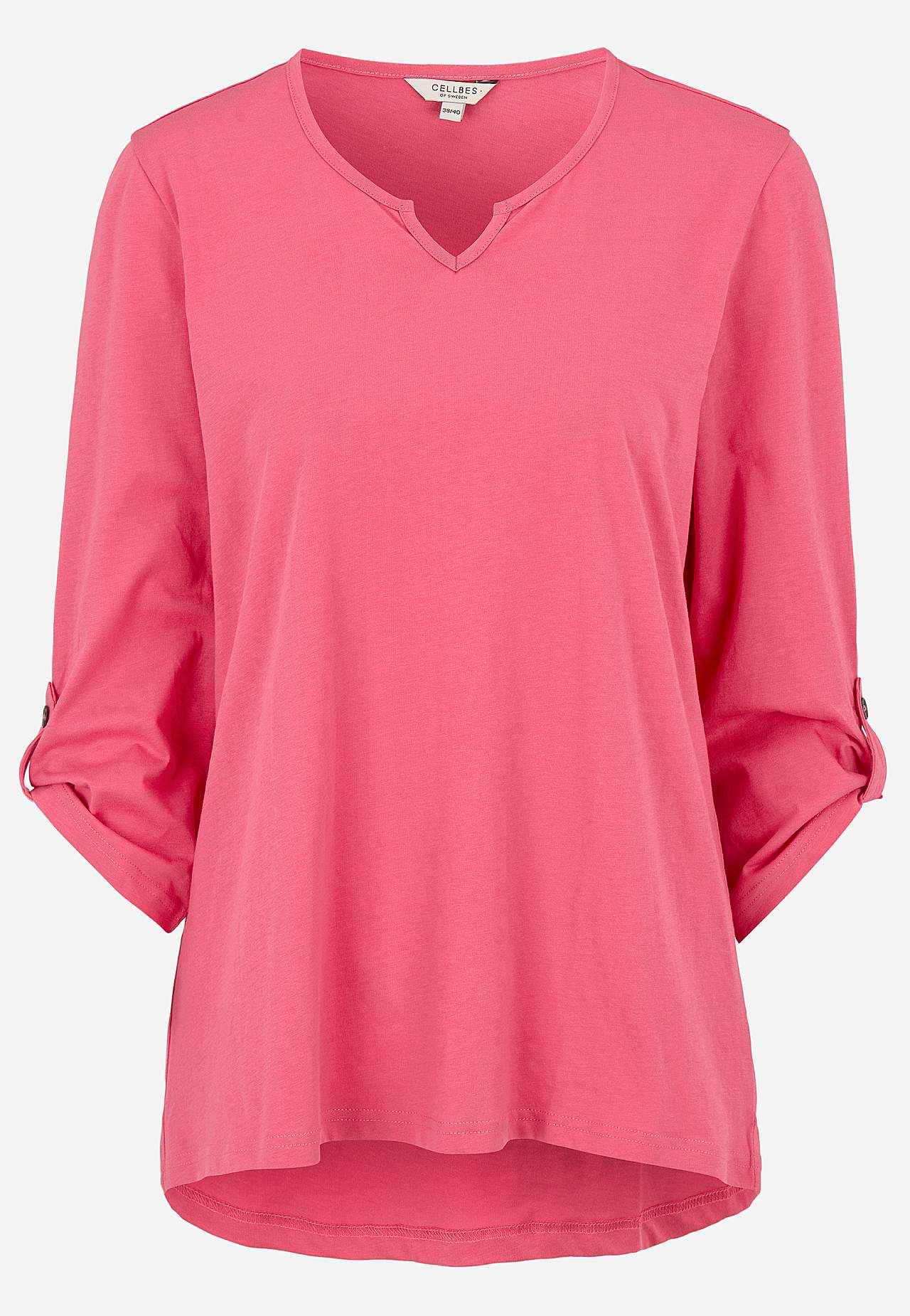 Jersey top with 3/4 length sleeves