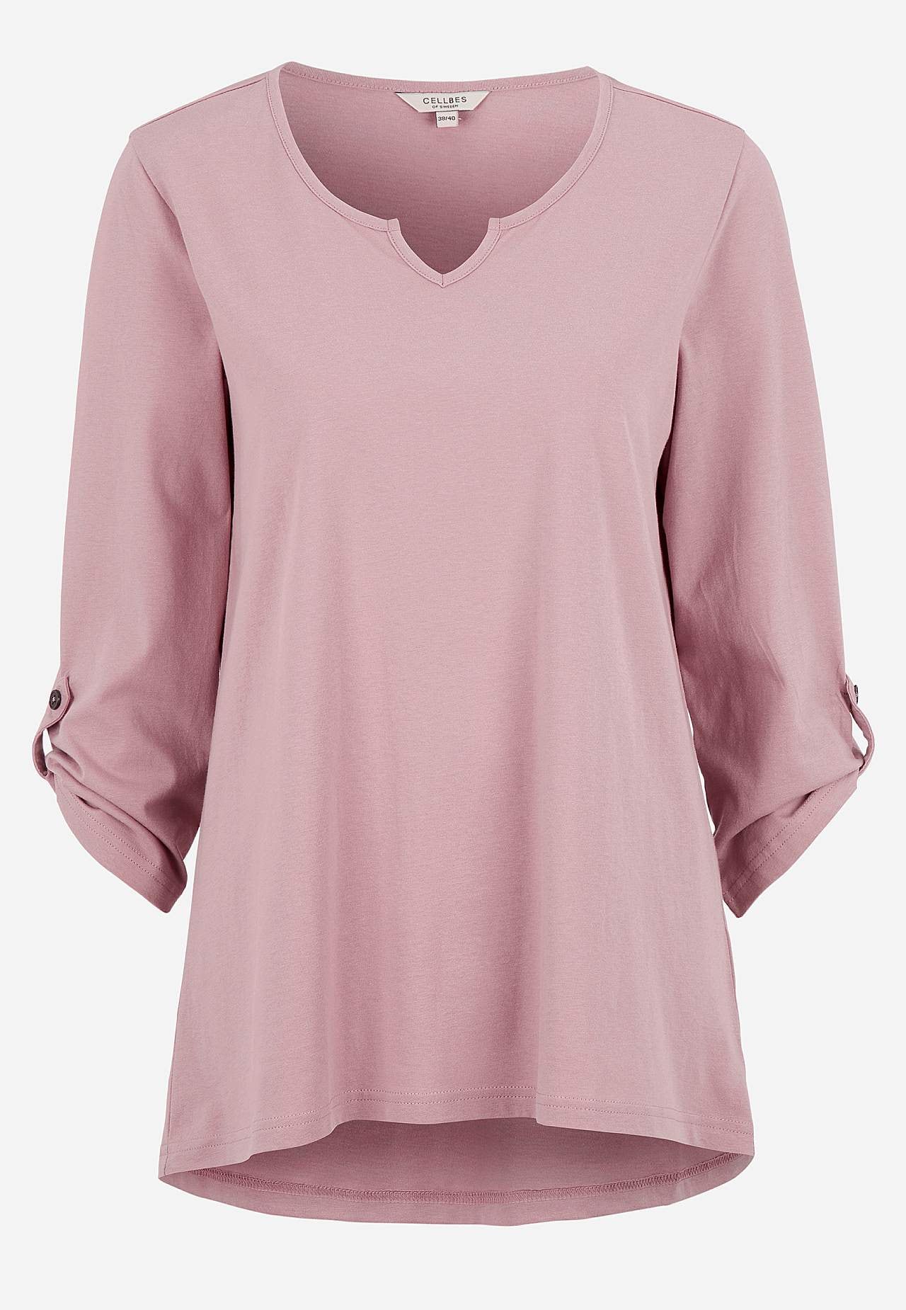 Jersey top with 3/4 length sleeves