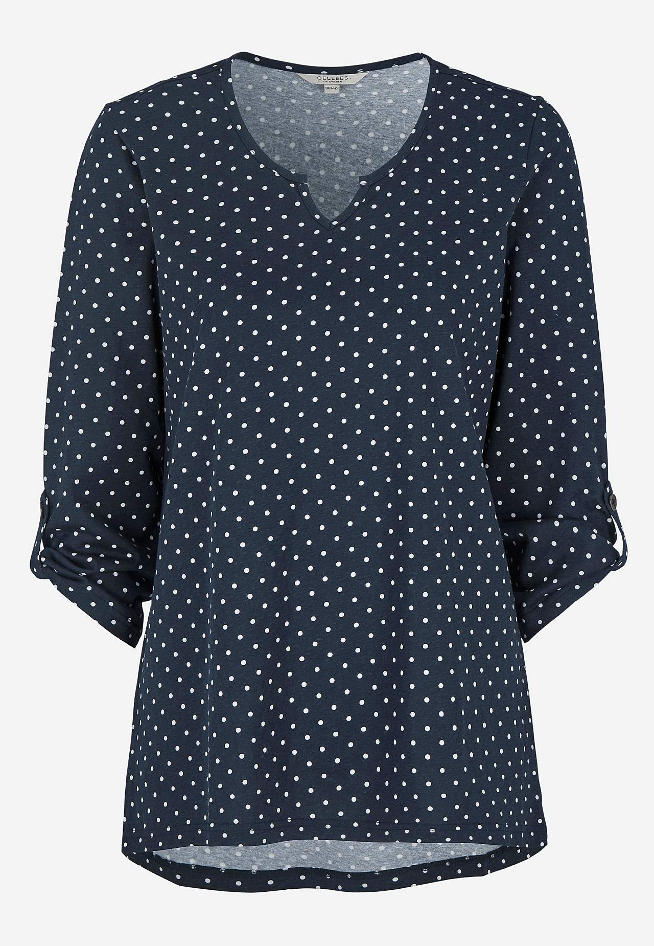 Jersey top with 3/4 length sleeves