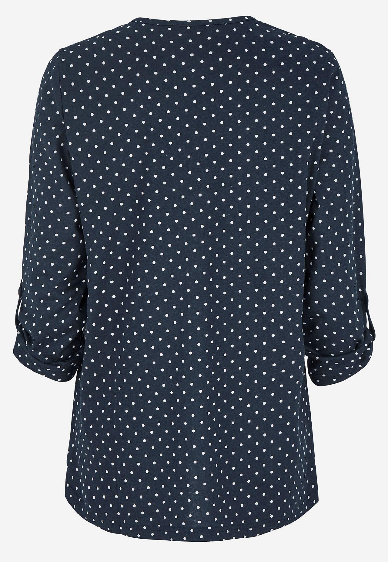 Jersey top with 3/4 length sleeves