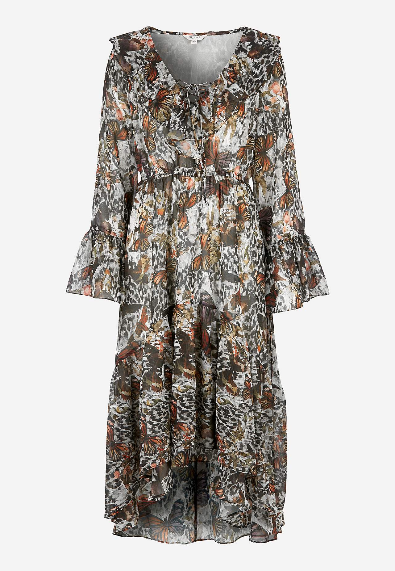Patterned chiffon dress