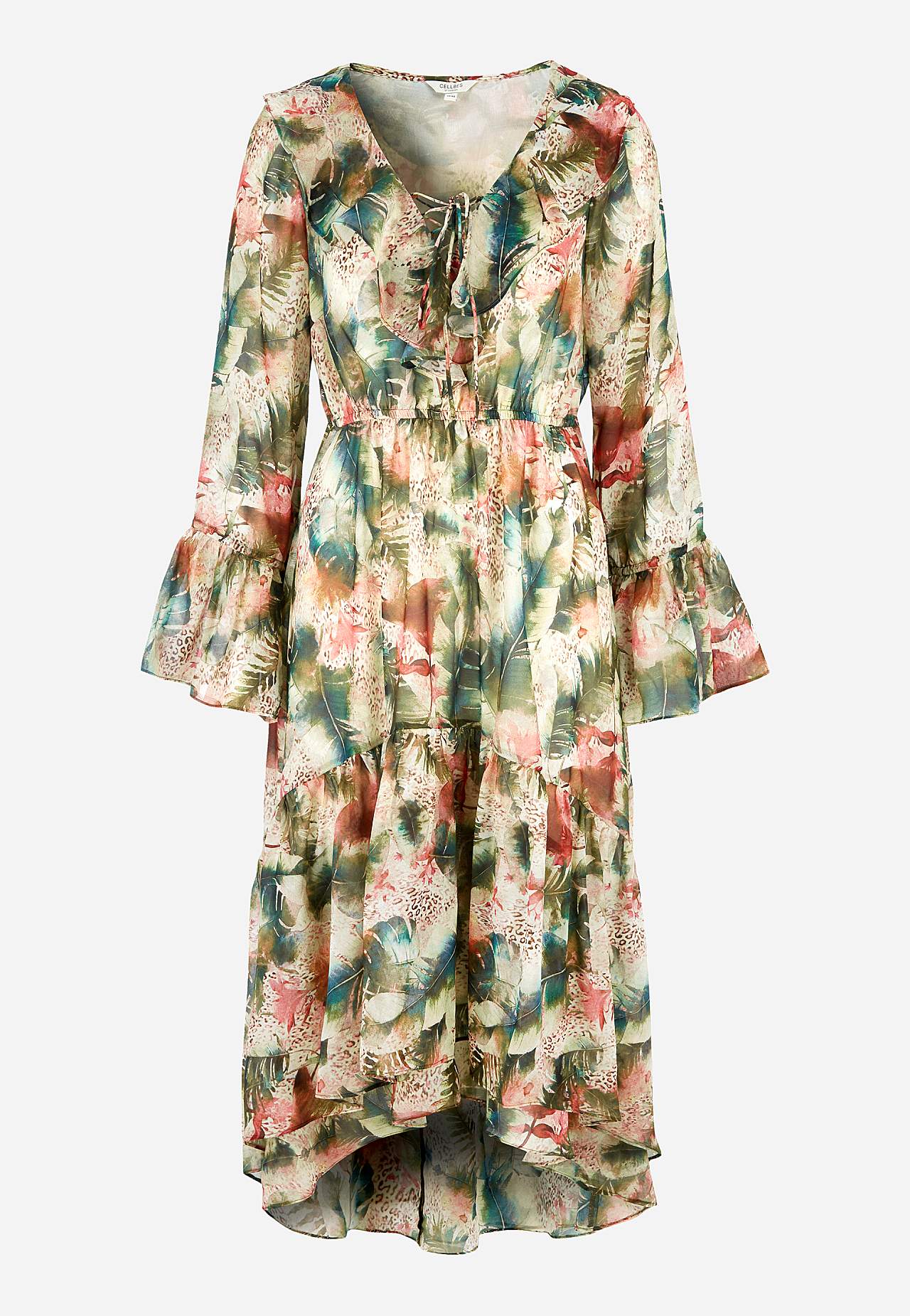 Patterned chiffon dress