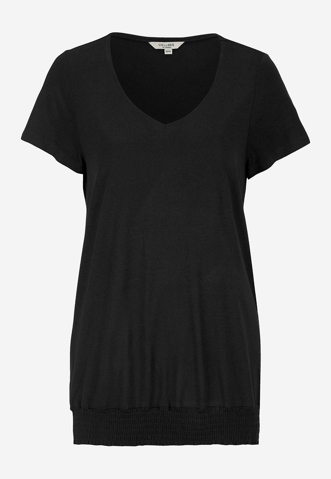 Jersey top with smocking