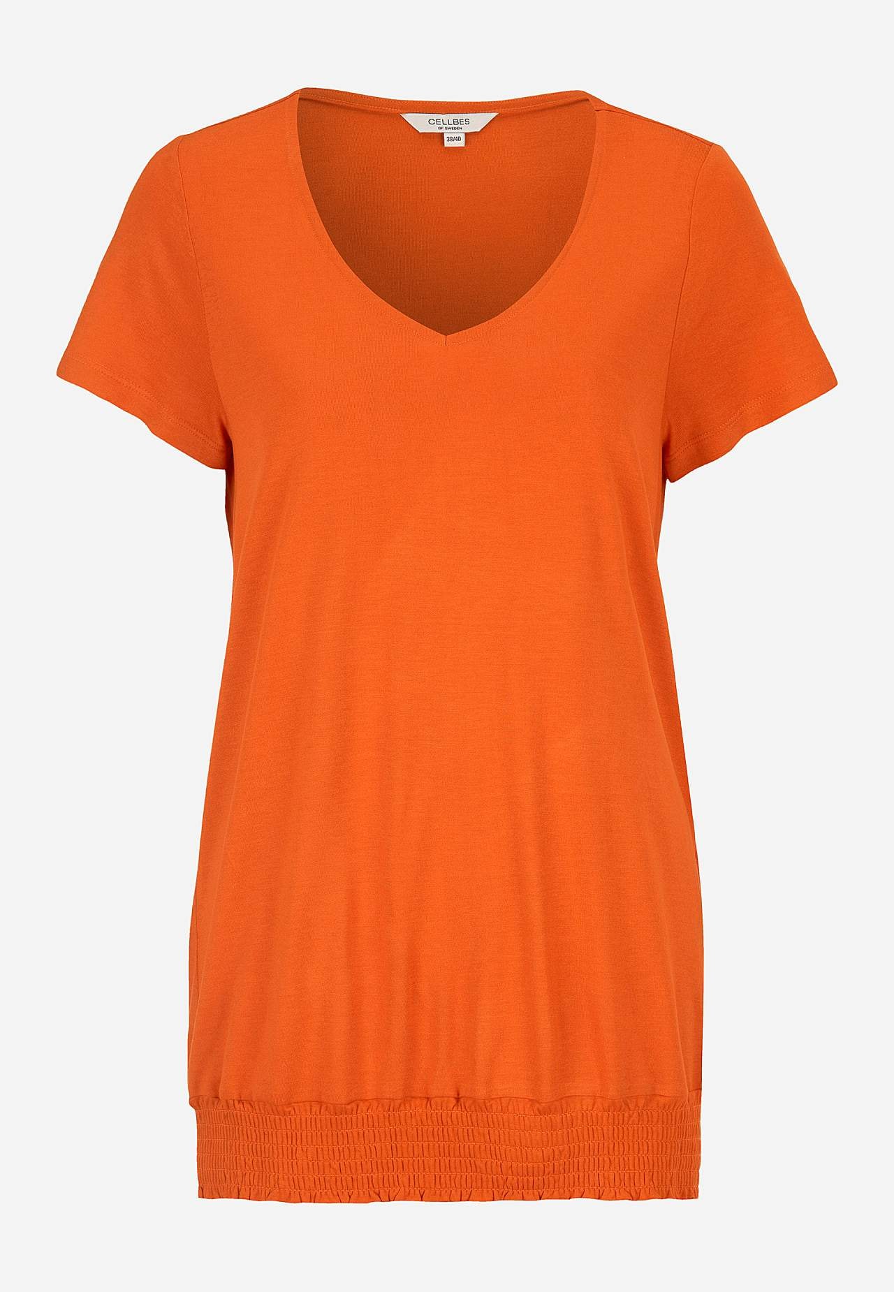 Jersey top with smocking