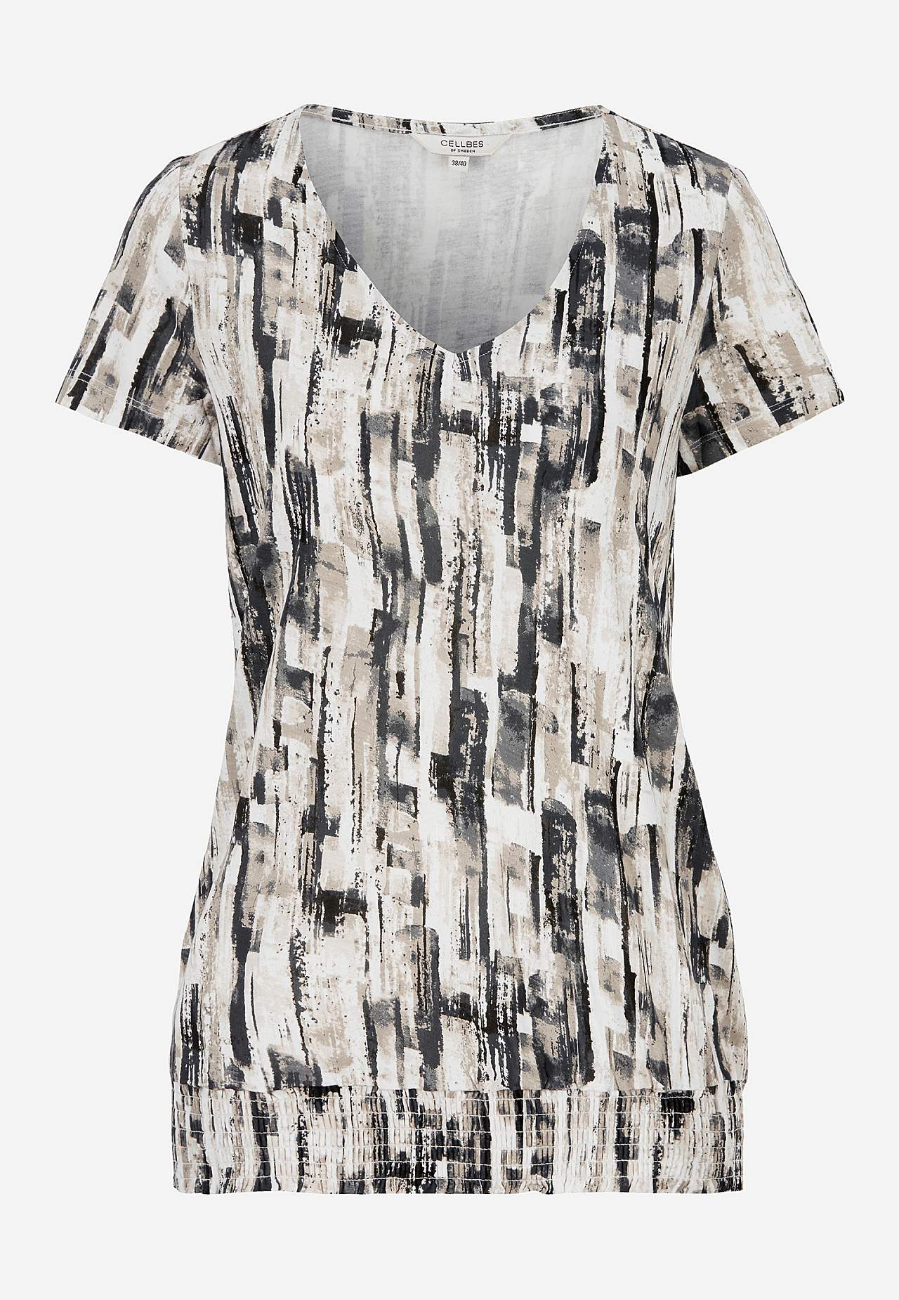 Jersey top with smocking