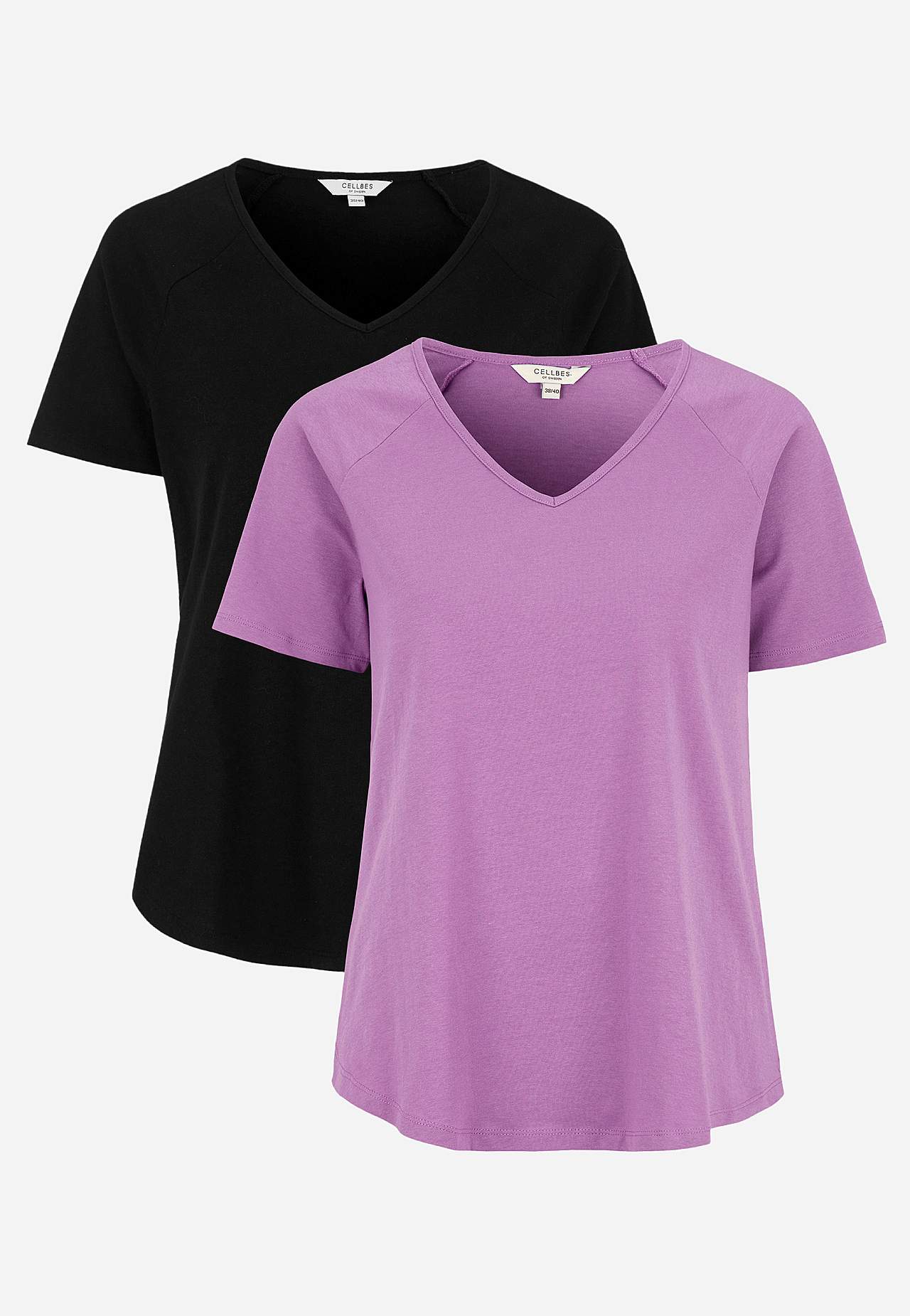 Jersey top with raglan sleeve 2-pack