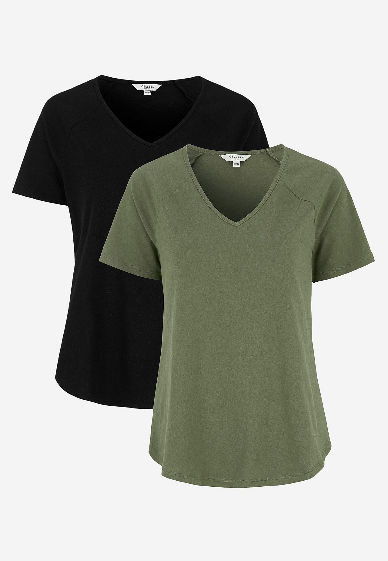 Jersey top with raglan sleeve 2-pack