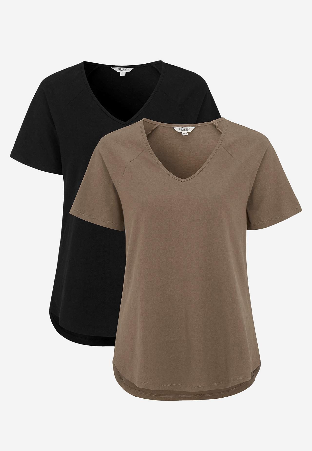 Jersey top with raglan sleeve 2-pack