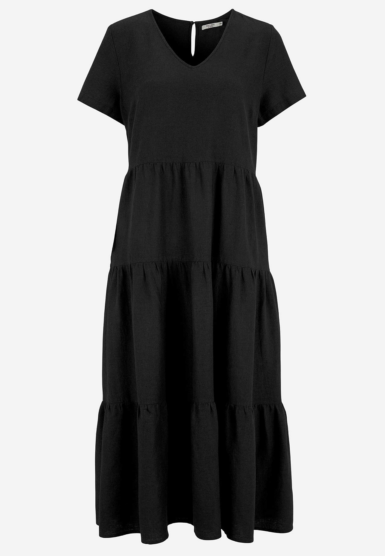 Linen dress with frills