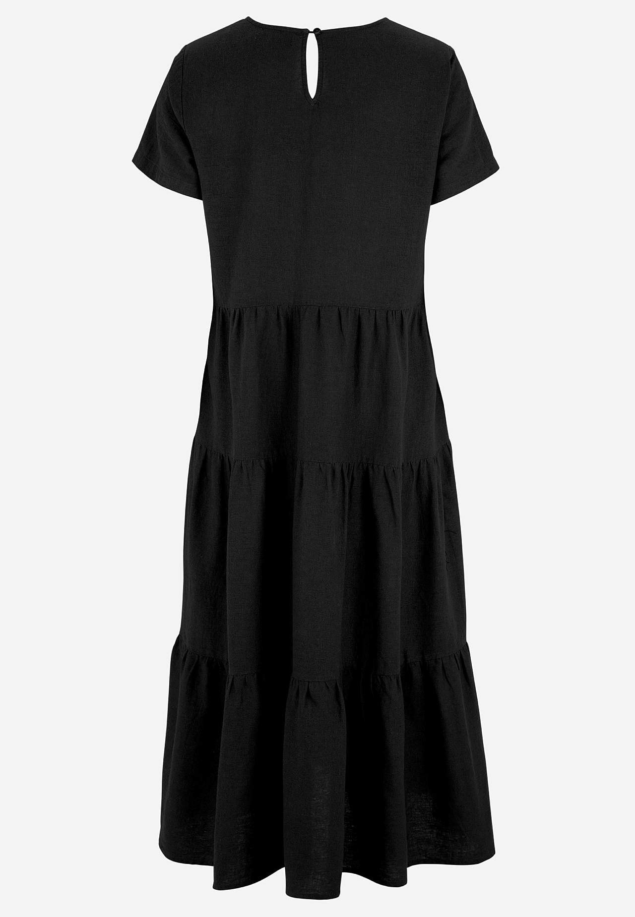 Linen dress with frills