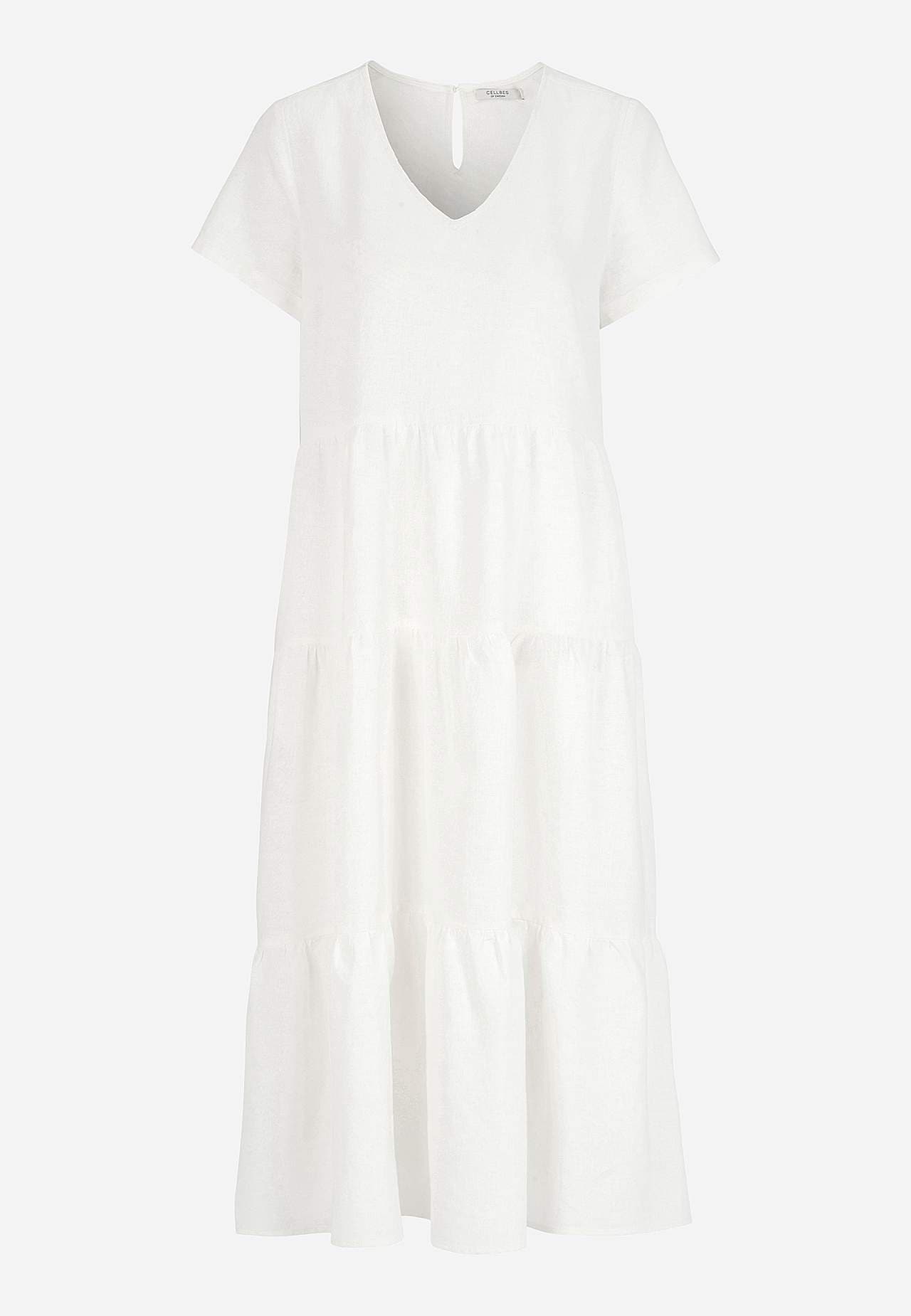 Linen dress with frills