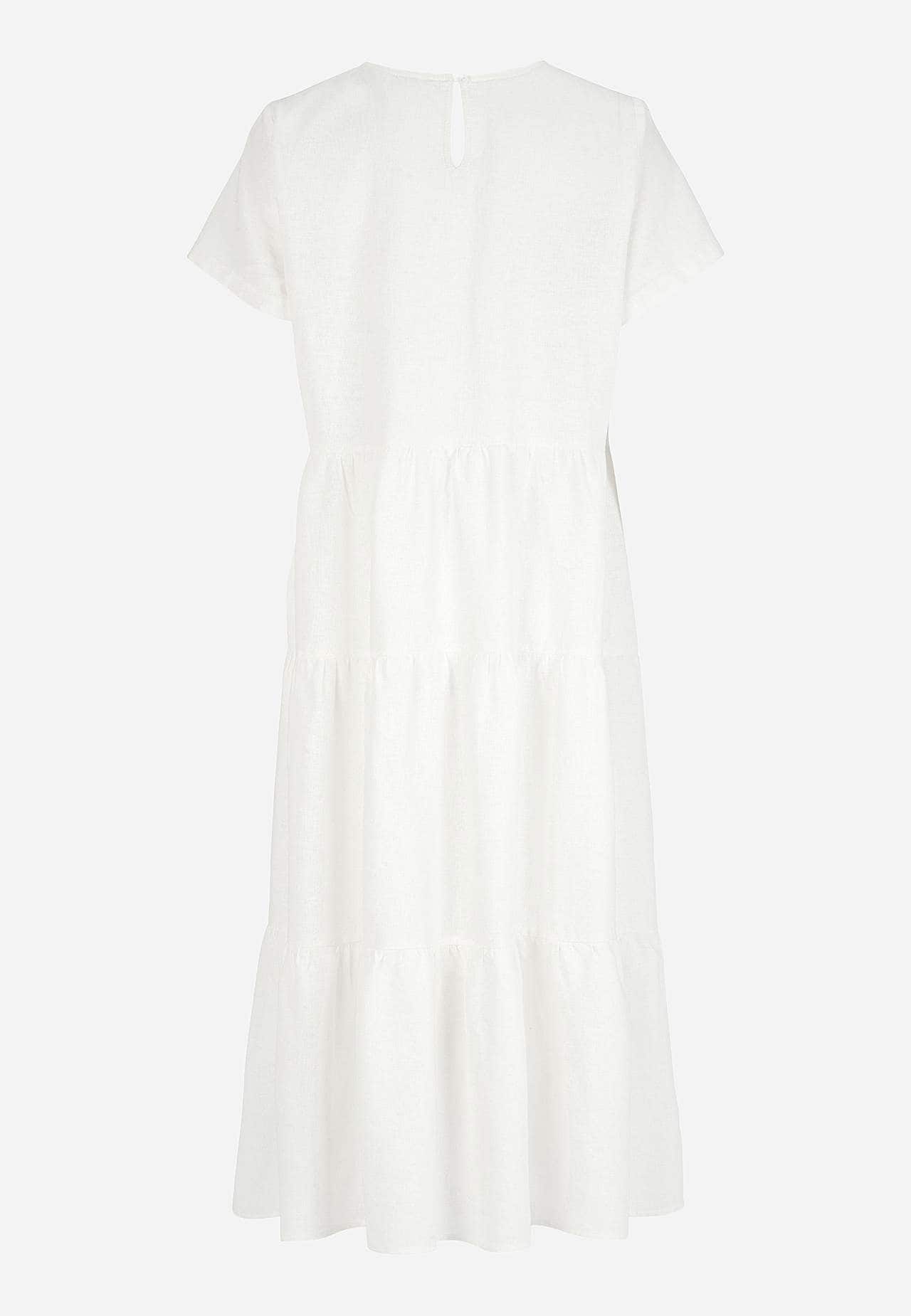 Linen dress with frills