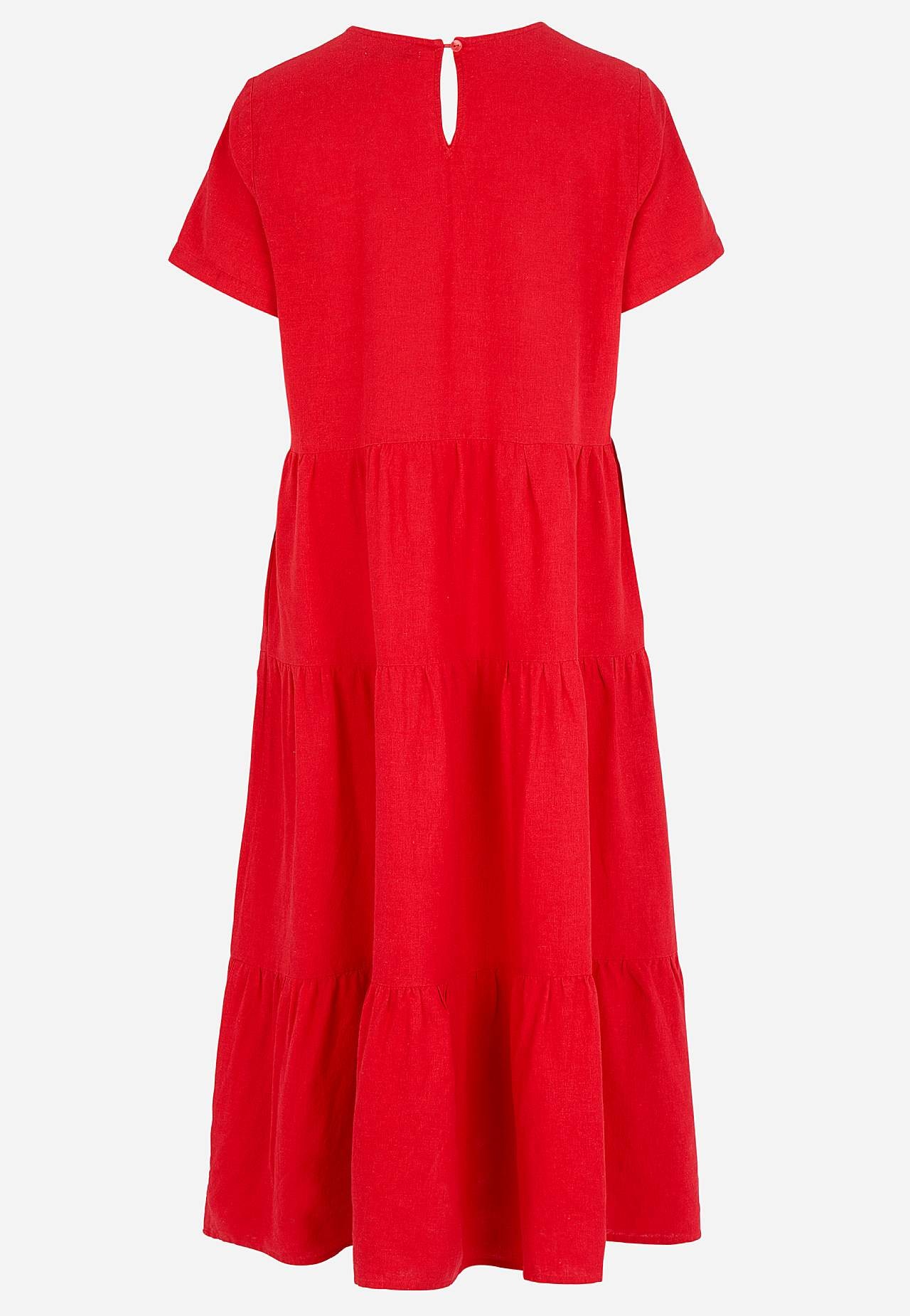 Linen dress with frills