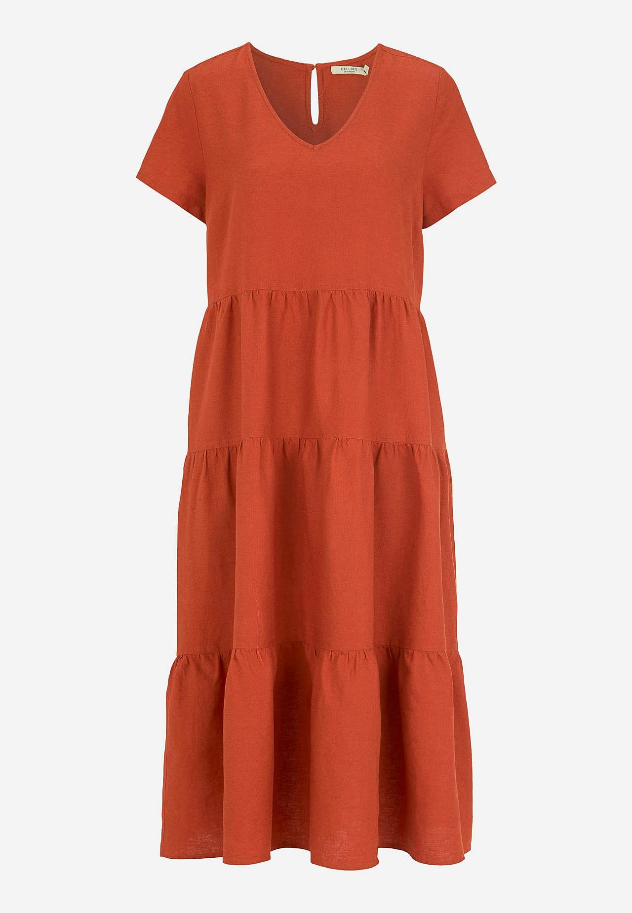 Linen dress with frills