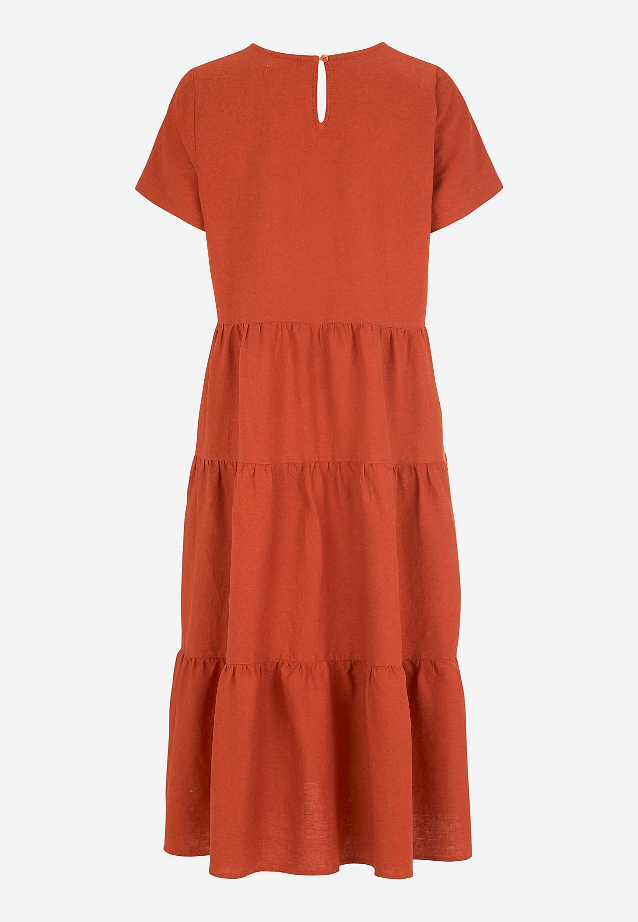 Linen dress with frills