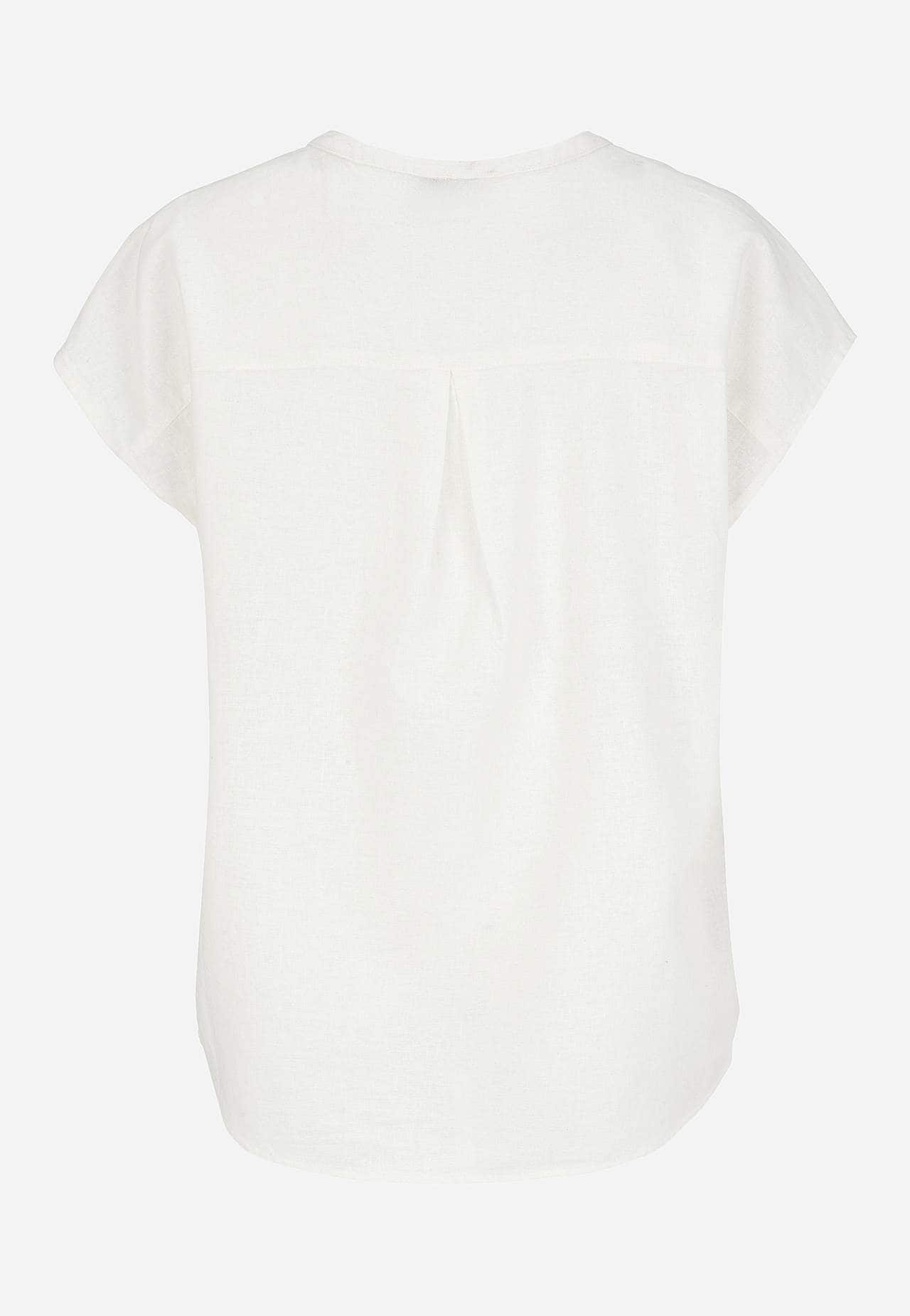 Linen tunic with cap sleeve