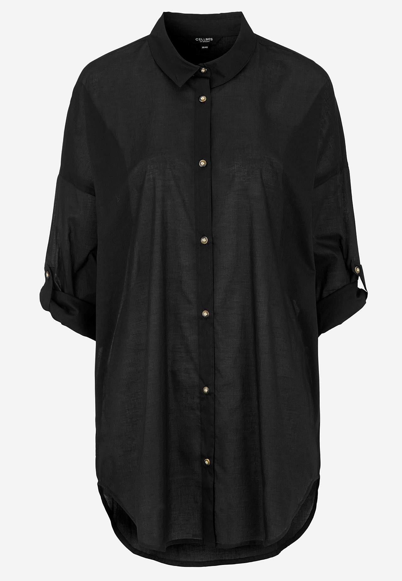 Beach shirt with foldable sleeves