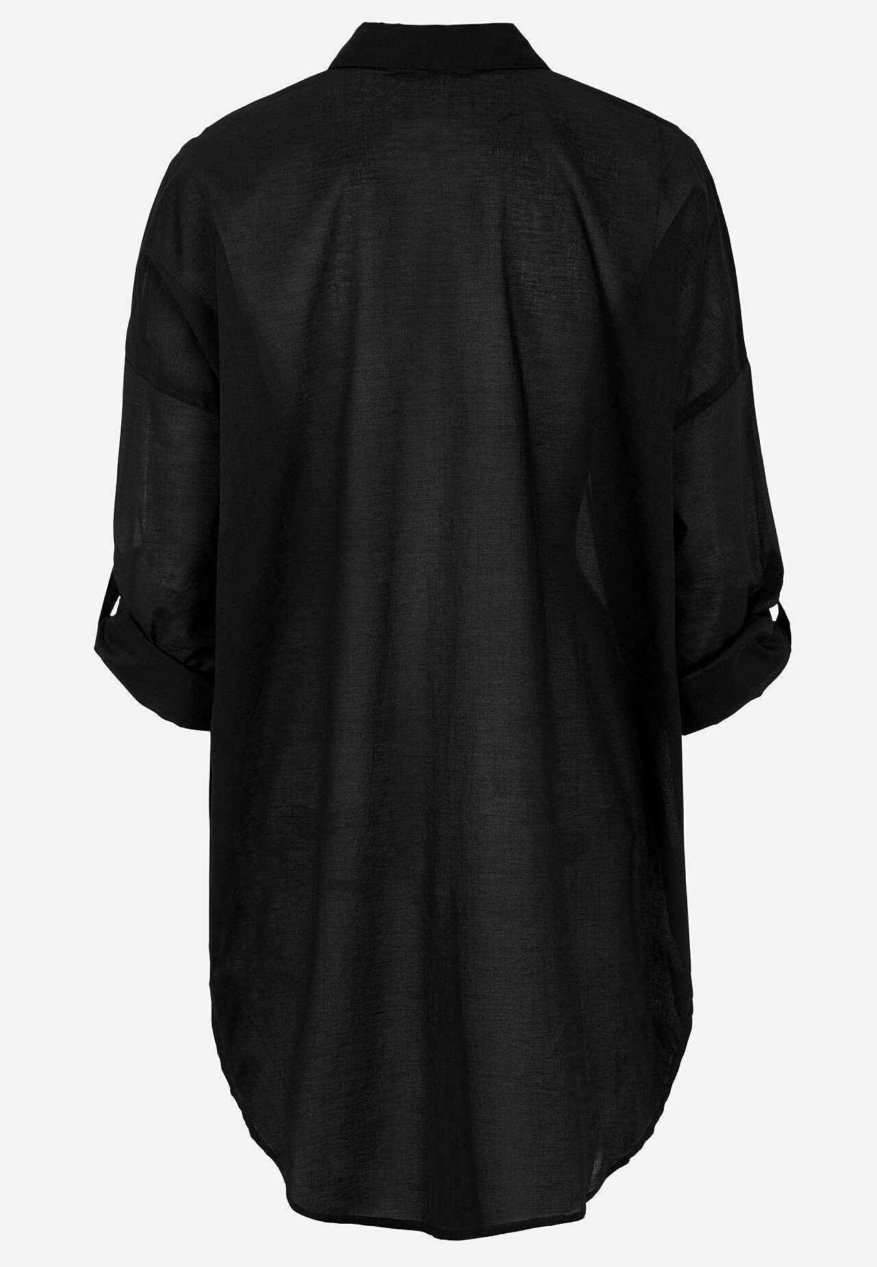 Beach shirt with foldable sleeves