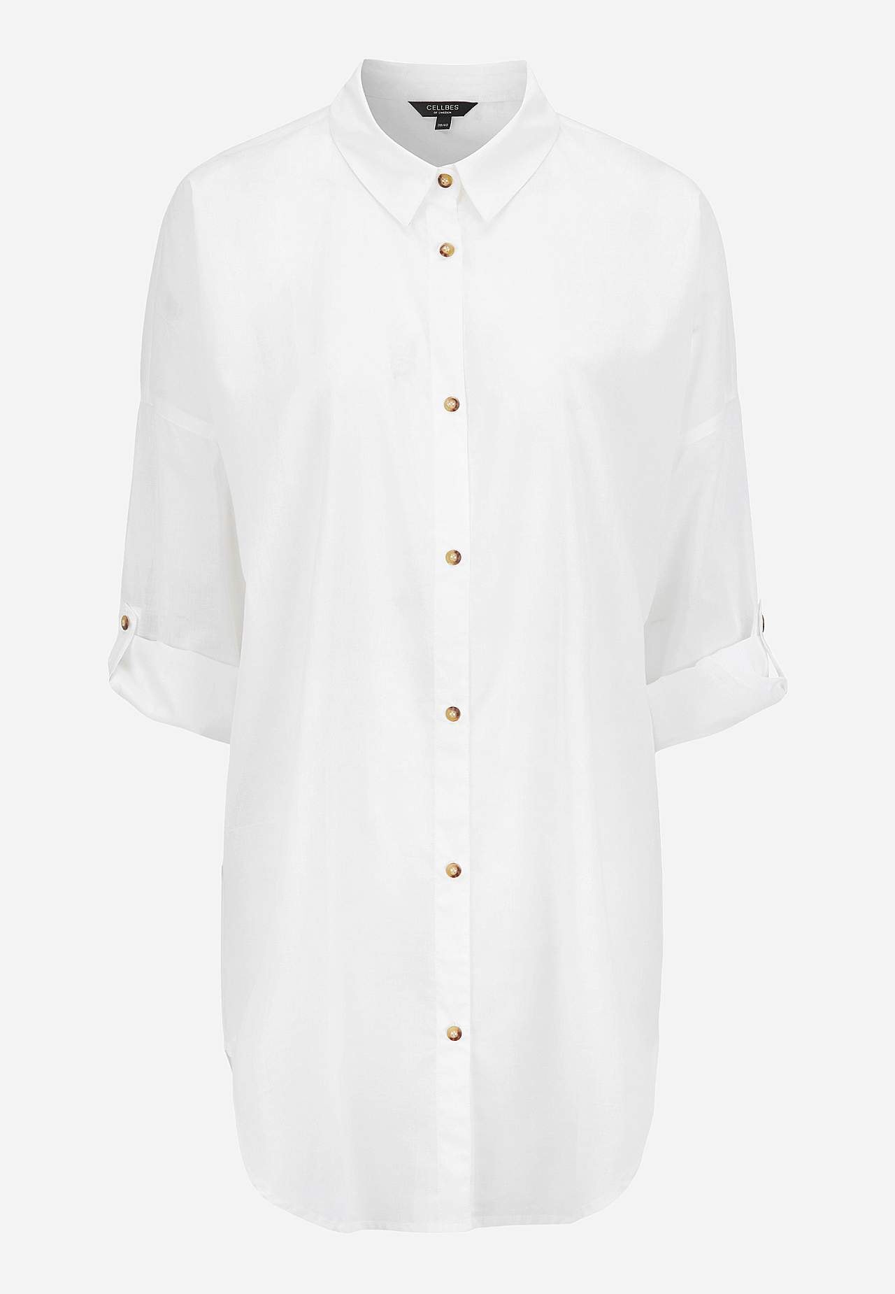 Beach shirt with foldable sleeves
