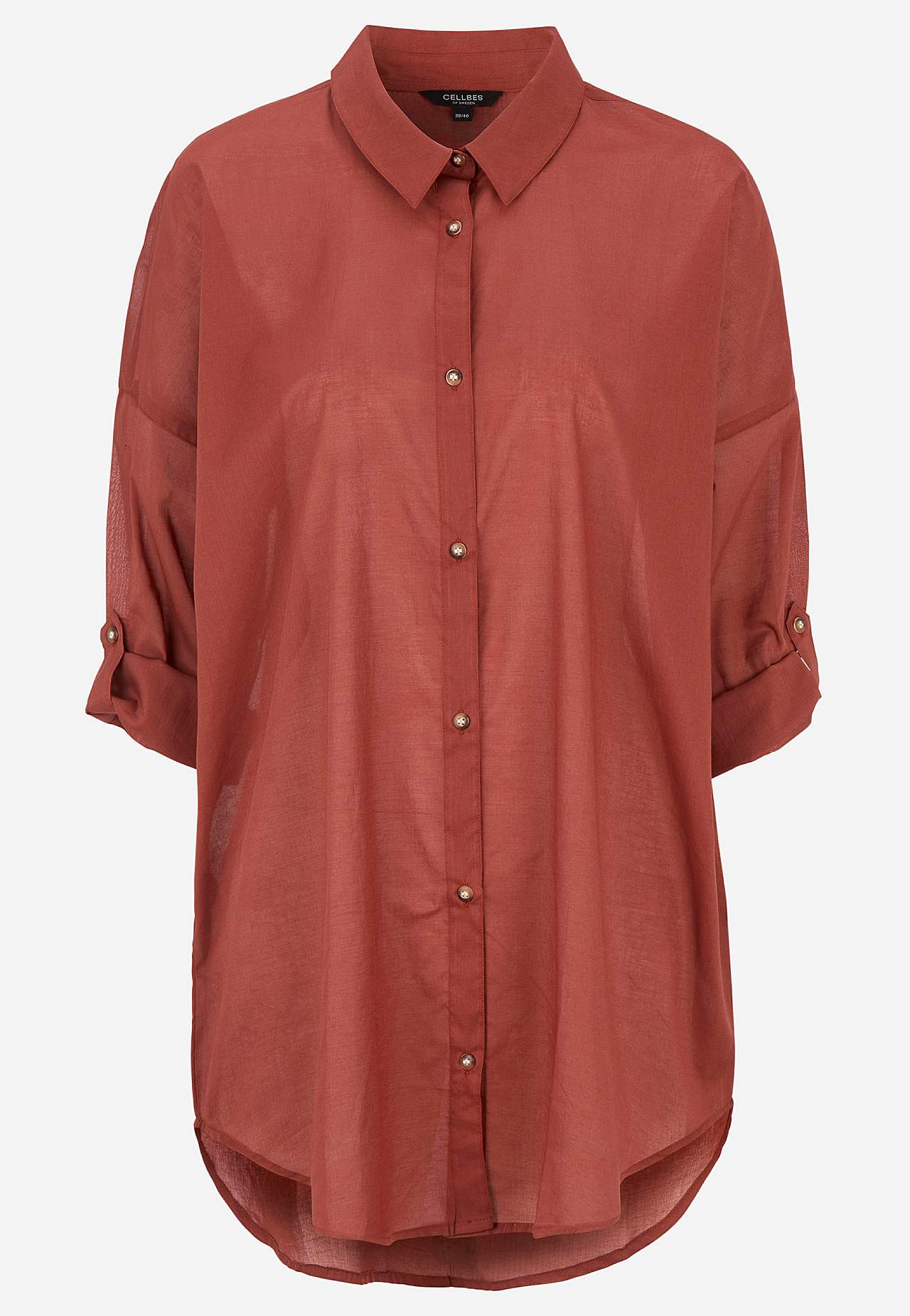 Beach shirt with foldable sleeves