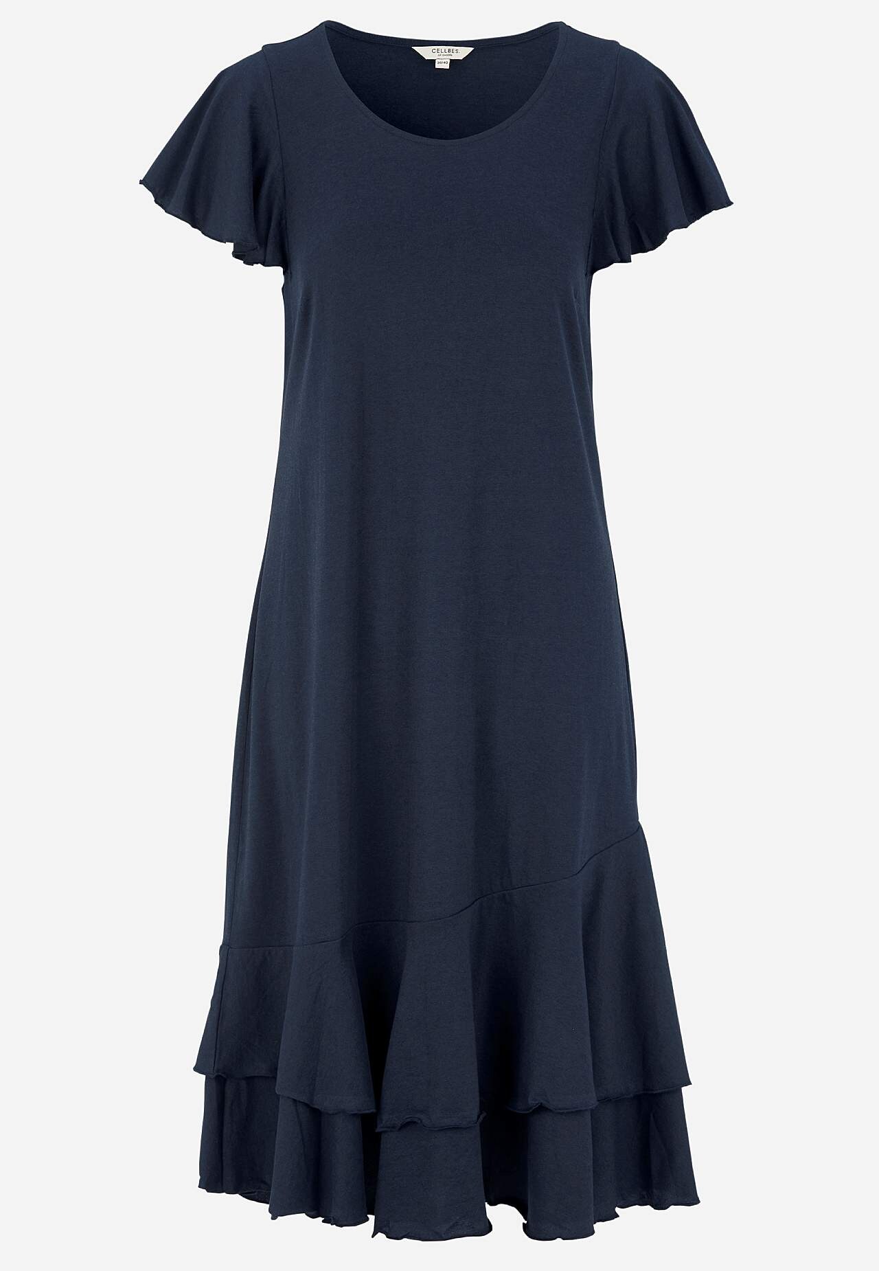 Jersey dress with frills