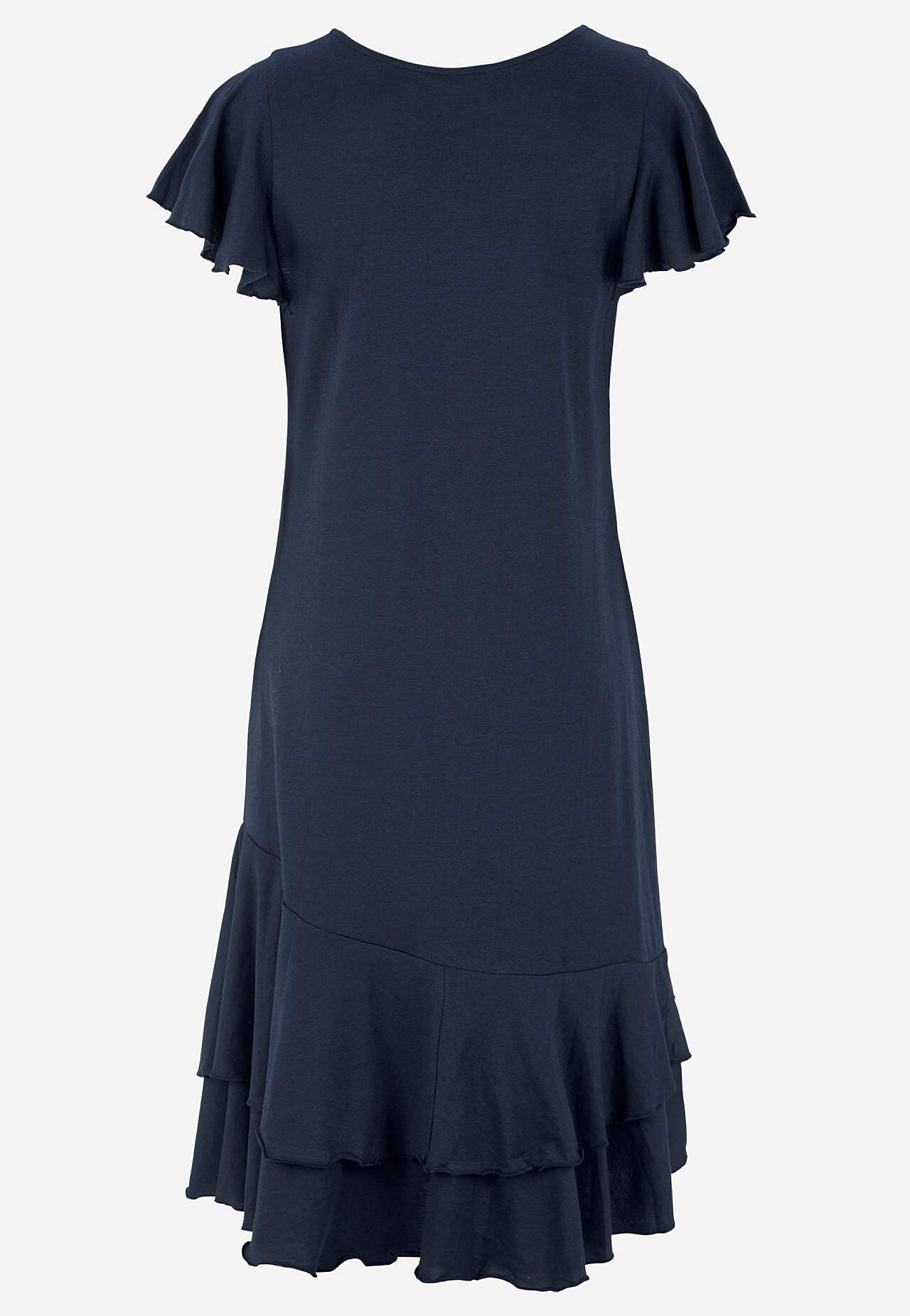 Jersey dress with frills