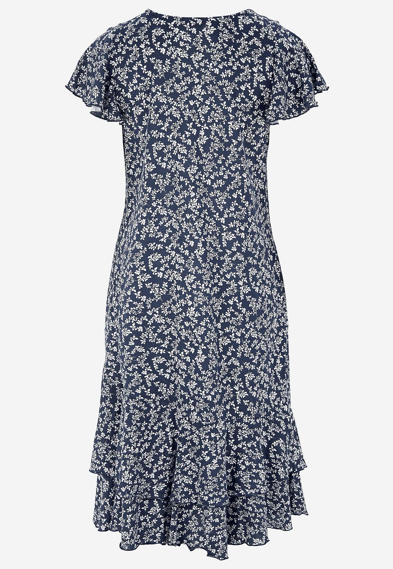 Jersey dress with frills
