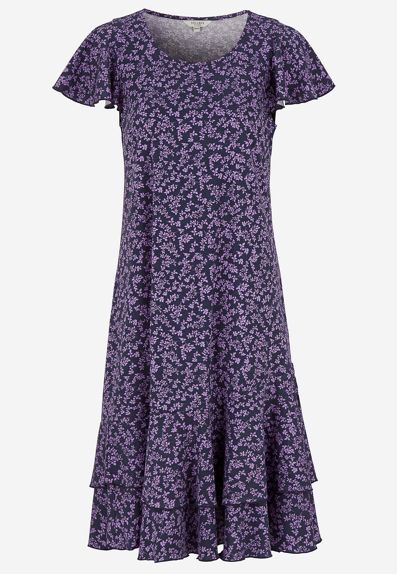 Jersey dress with frills