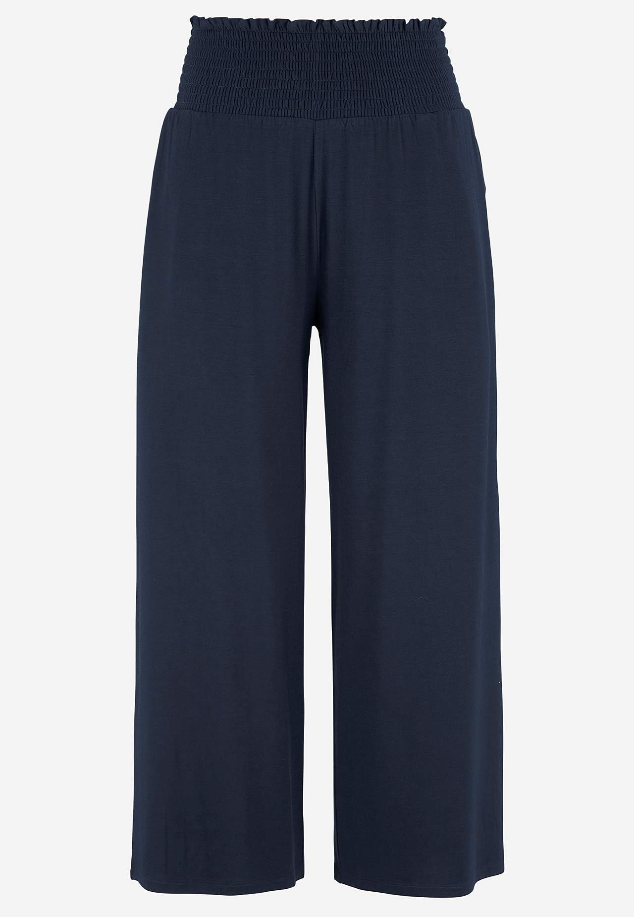 Soft jersey pants with smocked elasticized waist Liv