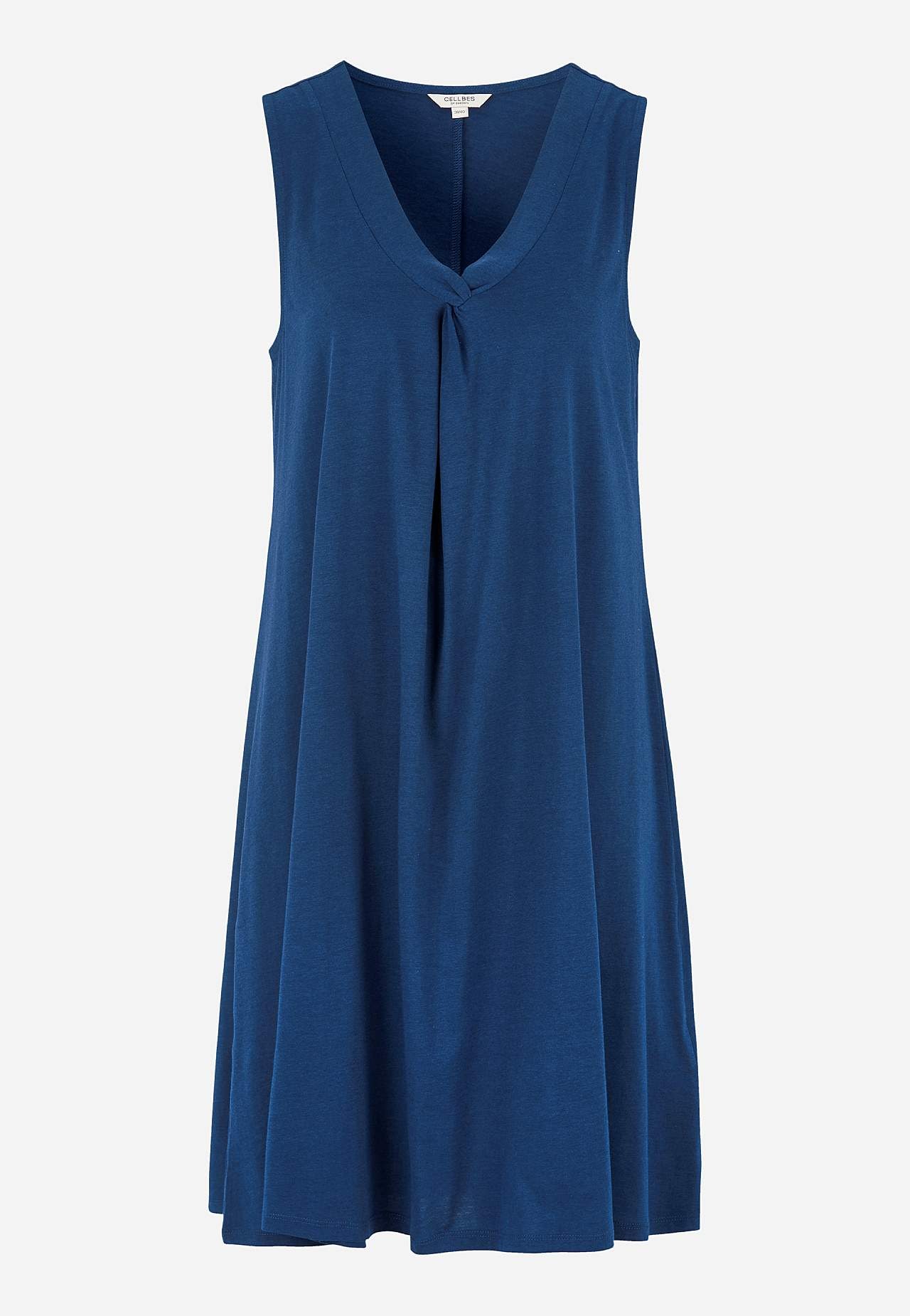 V-neck, sleeveless jersey dress