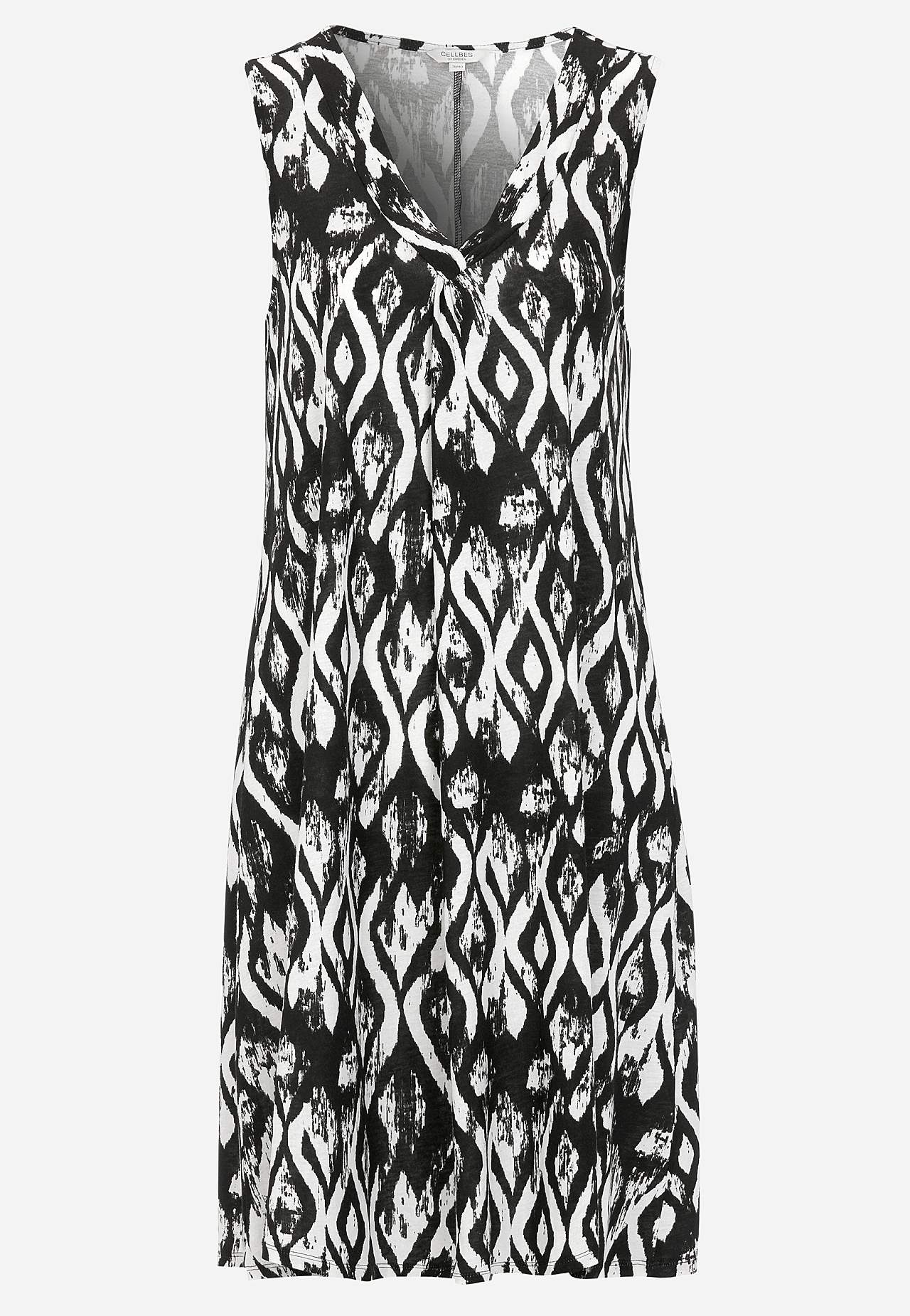 V-neck, sleeveless jersey dress