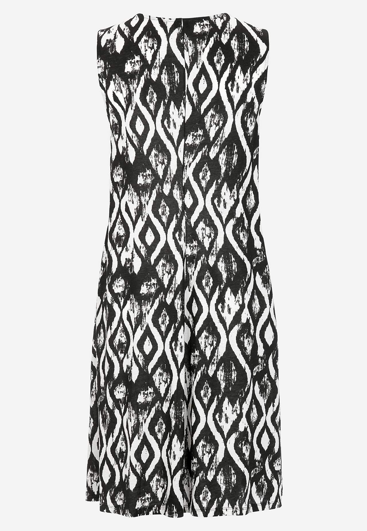 V-neck, sleeveless jersey dress