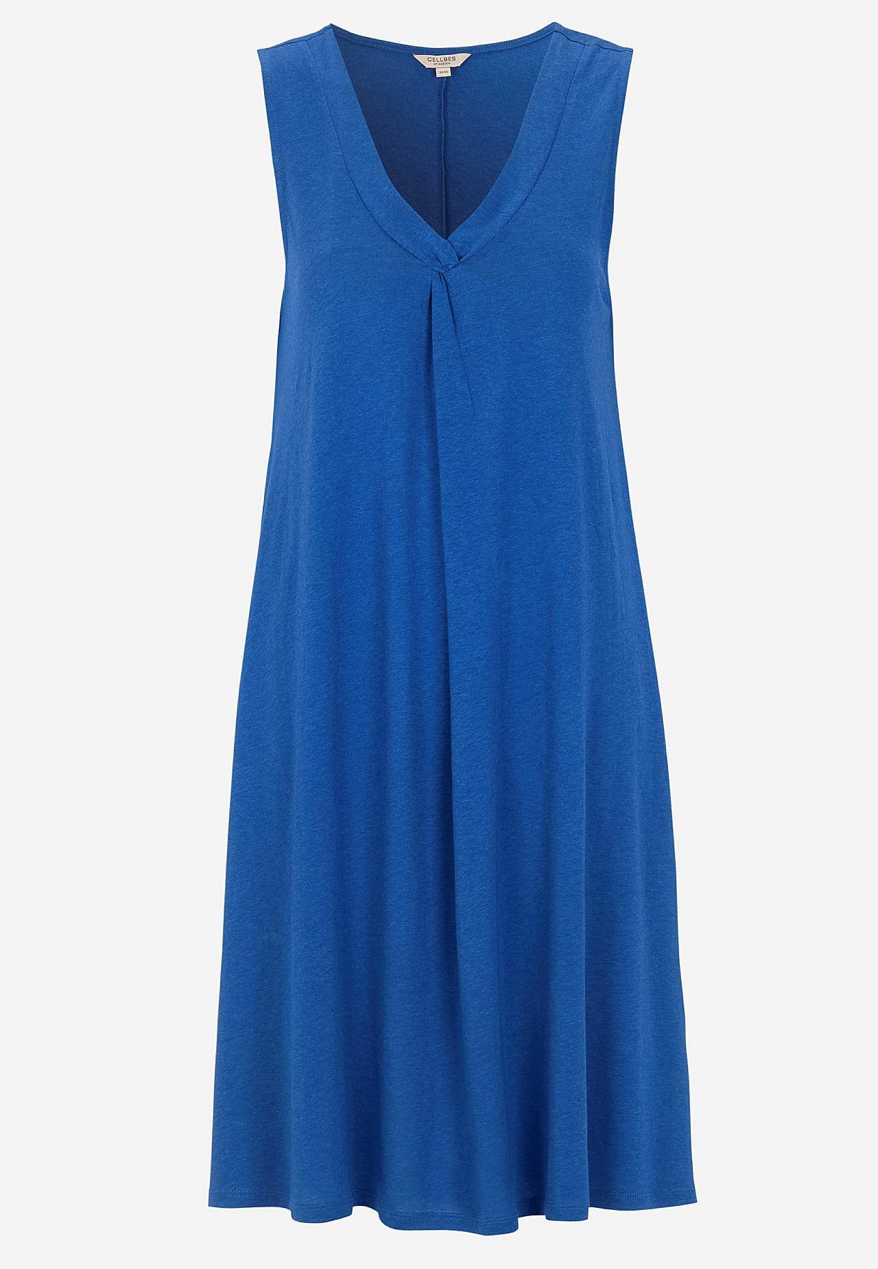 V-neck, sleeveless jersey dress