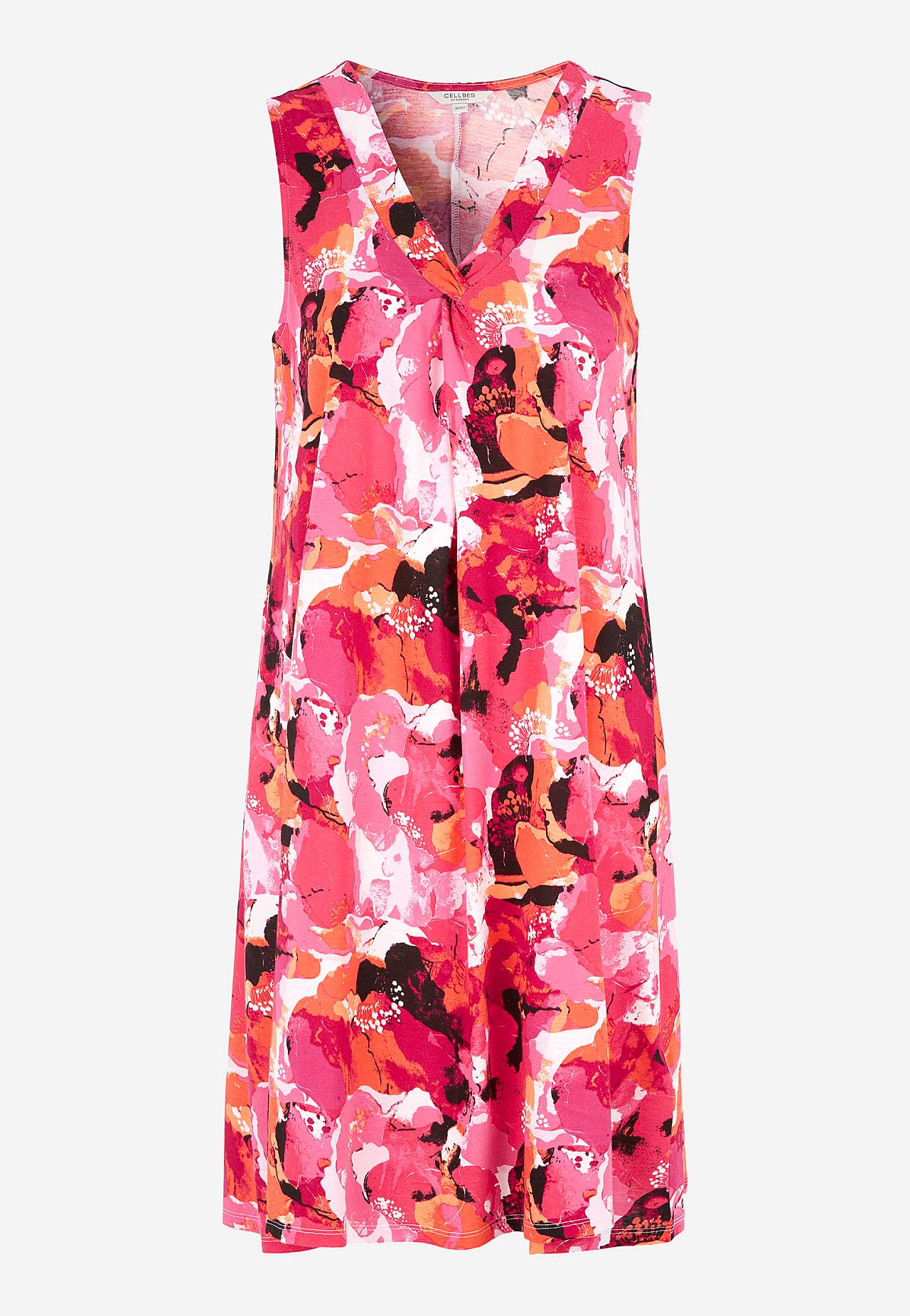 V-neck, sleeveless jersey dress