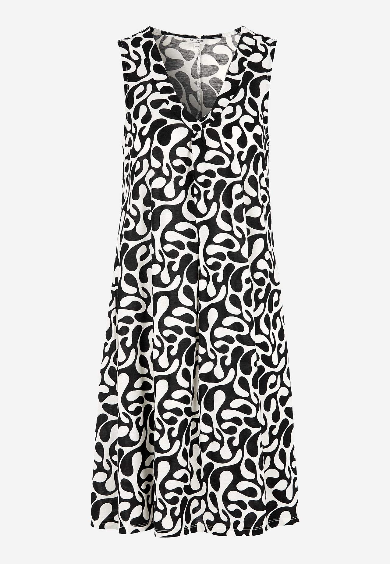 V-neck, sleeveless jersey dress