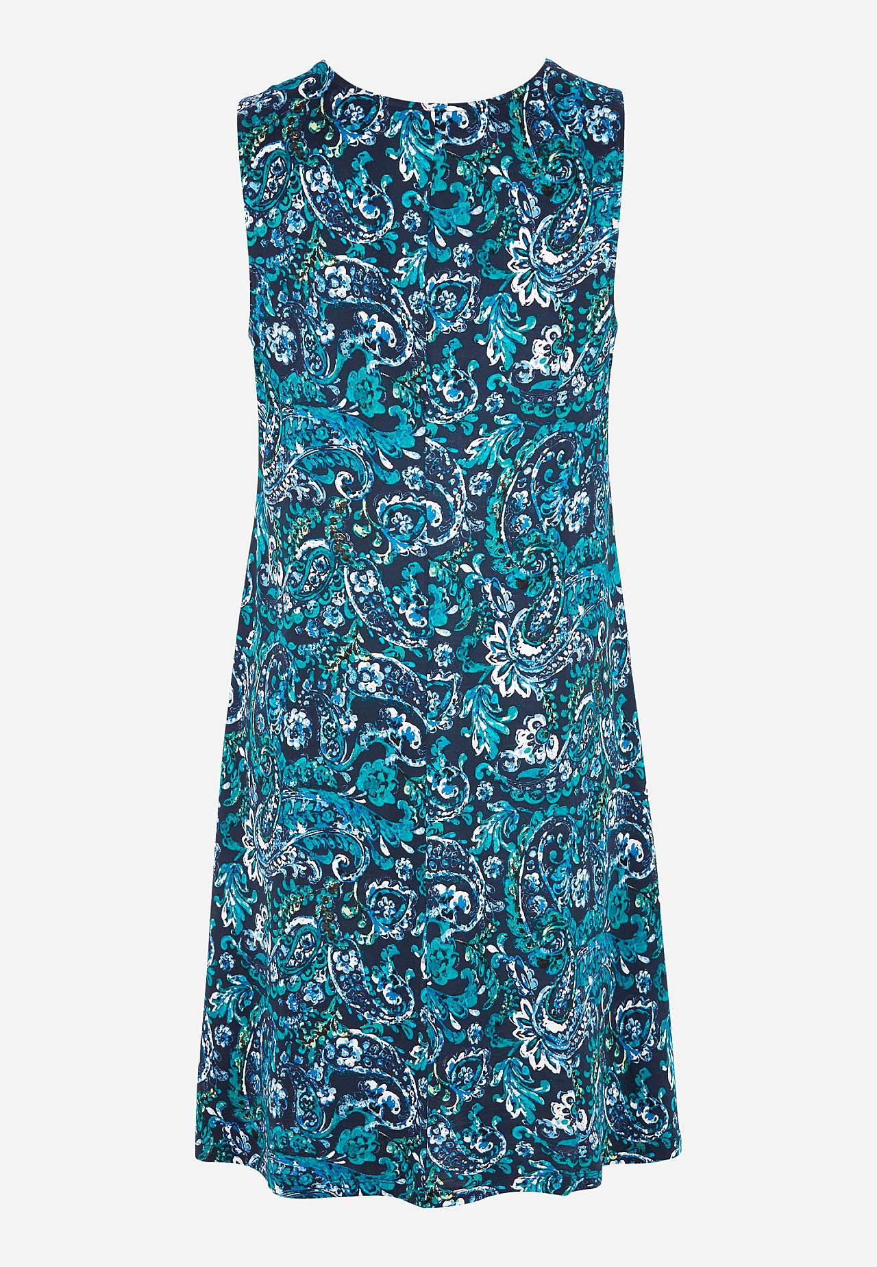 V-neck, sleeveless jersey dress